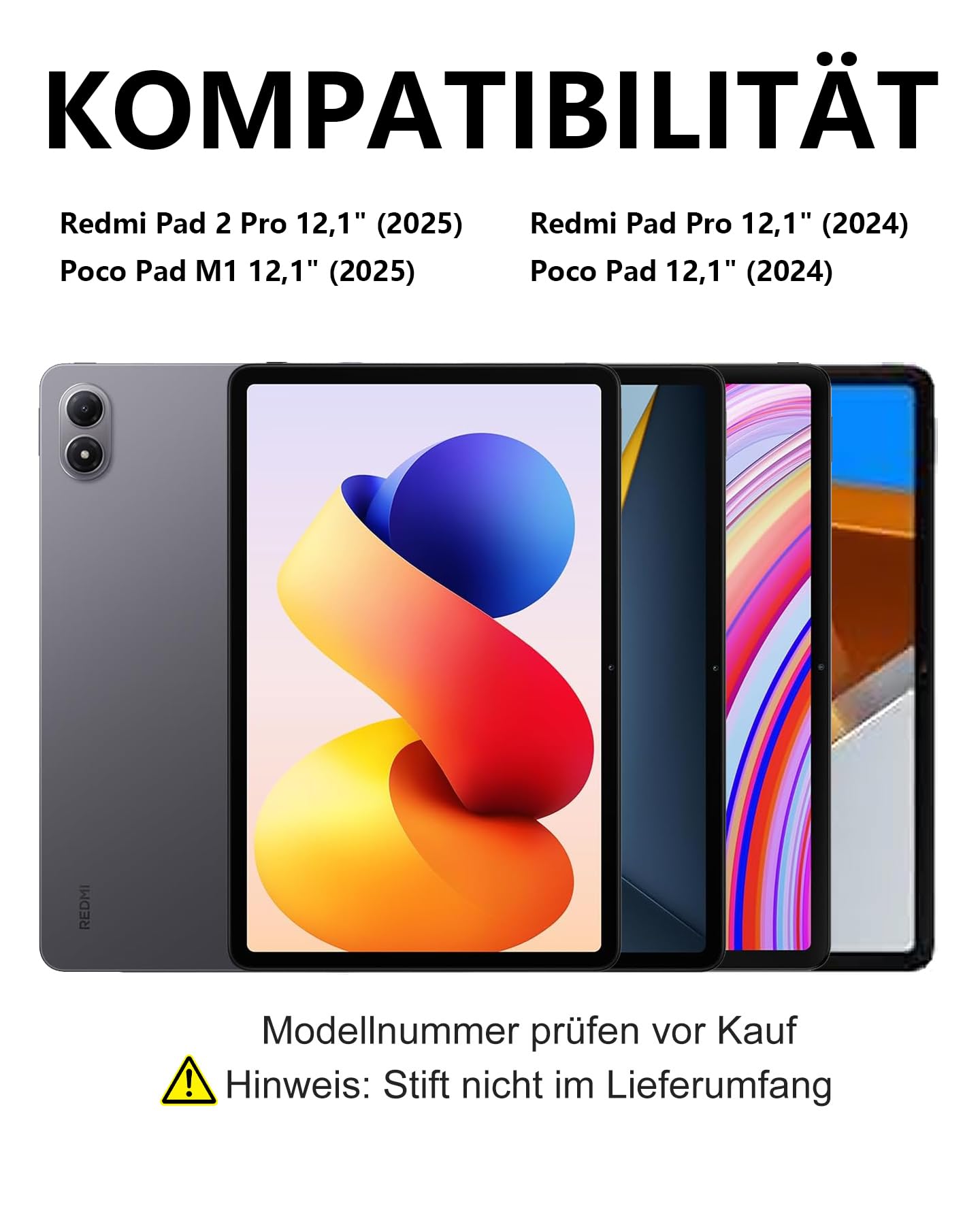 Für Redmi Pad 2 Pro 12.1" Tastaturhülle mit Touchpad QWERTZ
