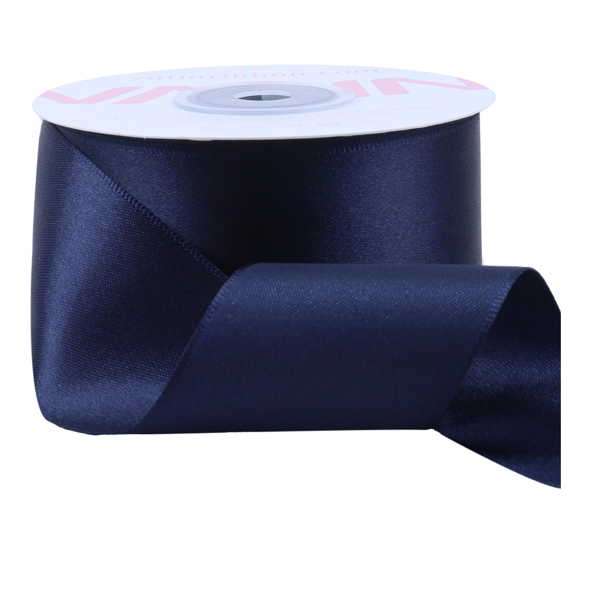 VATIN Navy Satin Ribbon Polyester 40mm X 23m(25 Yards) Craft Fabric Ribbon Perfect for Gift Wrapping,Hair Bow,Party Balloon Trimming - Image 3