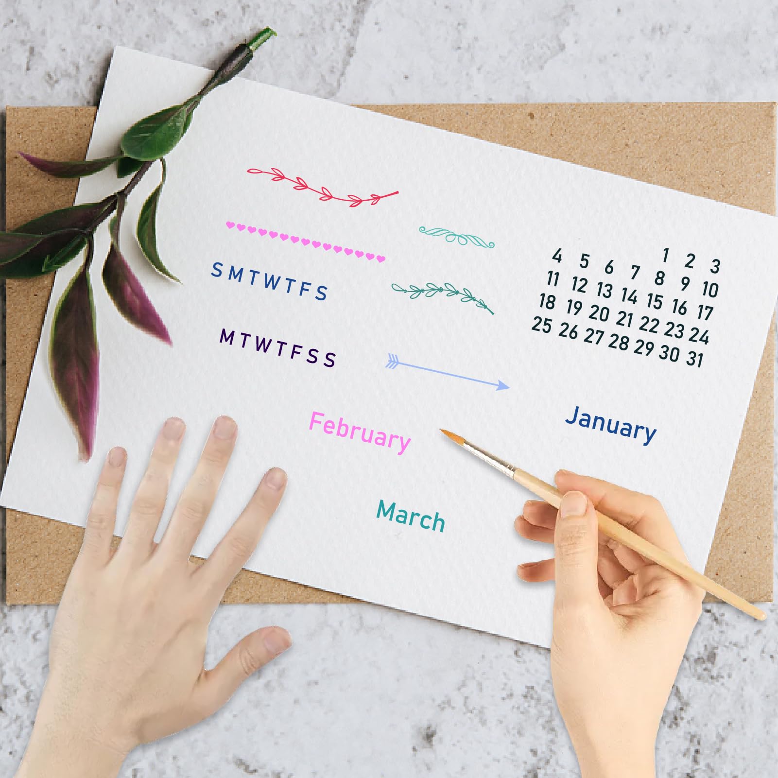 CRASPIRE Calendario Timbri Trasparenti Settimana Mese Parole Numero Riutilizzabili Silicone per Scrapbooking Album Fotografico Decorativo Diario