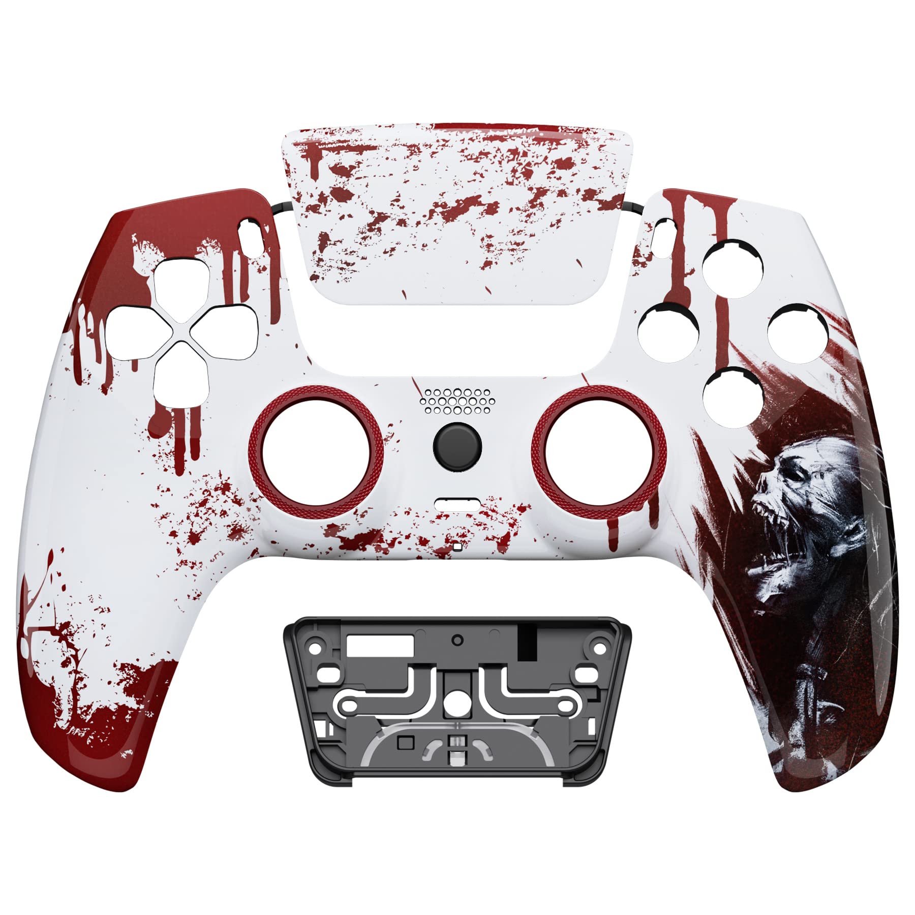 eXtremeRate Luna Coque Manette pour ps5 BDM-010/020/030/040/050,Façade pour ps5 Controller avec Pavé Tactile-Zombie de Sang - 4