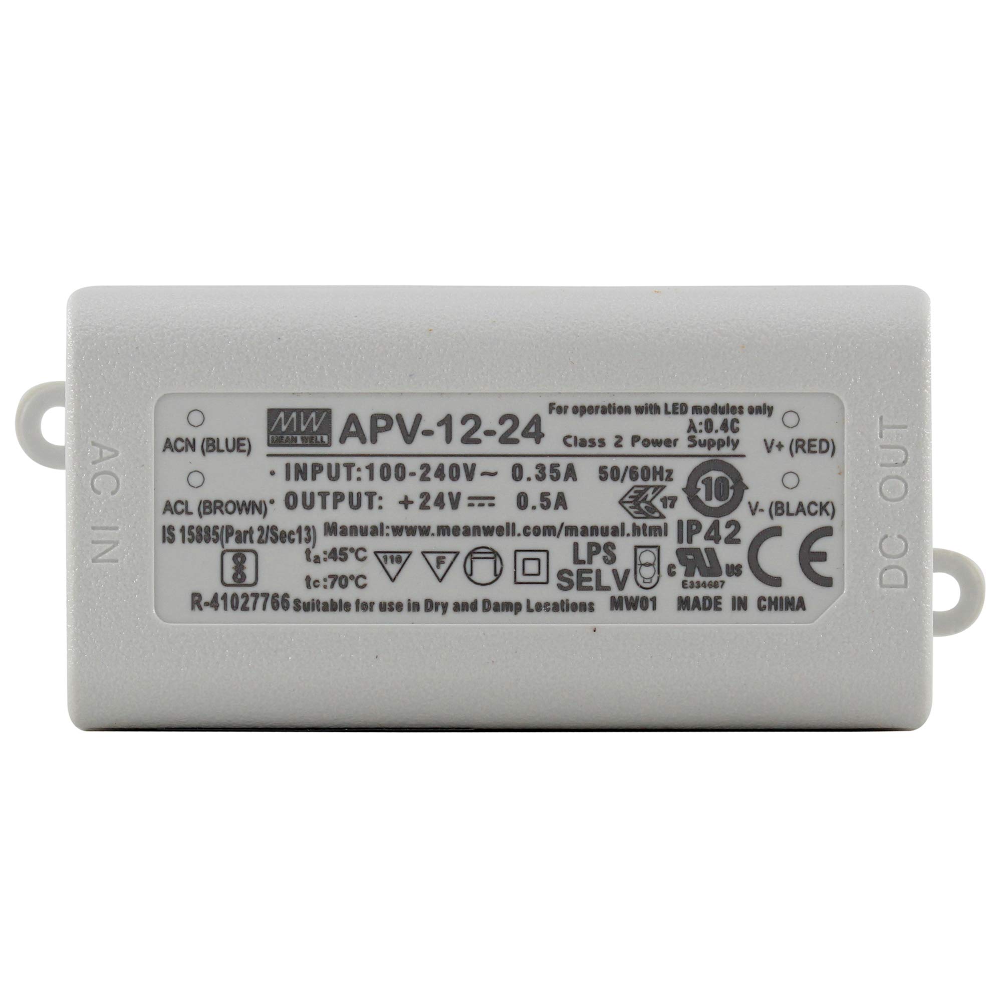 MW Mean Well APV-12-24 24V 0.5A 12W Single Output LED Switching Power Supply