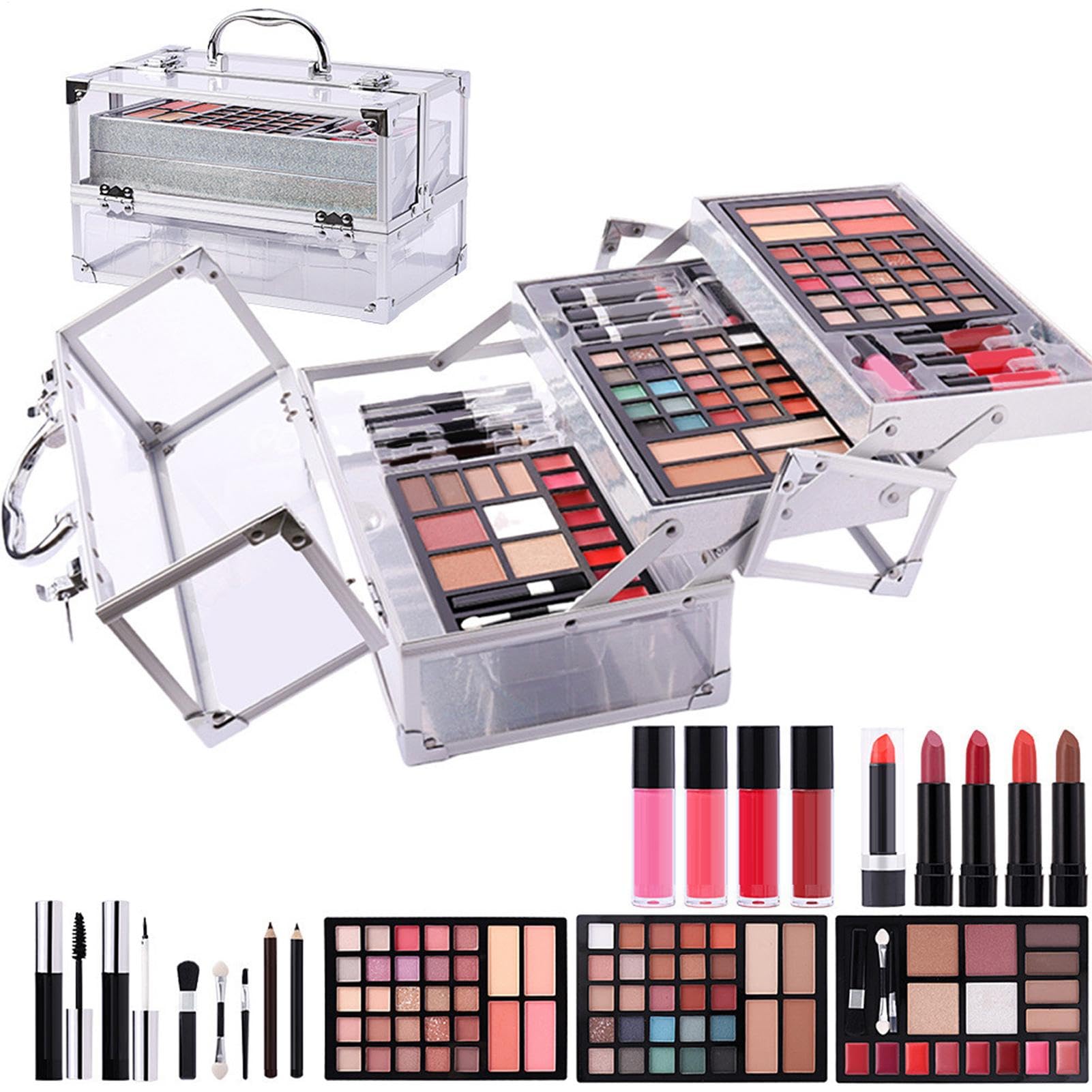 Kit di Trucco per Principianti Set Di Palette Per Ombretti | Multifunzionale Mascara Rossetto E Per Sopracciglia Per Donne Ragazze Adolescenti E Amanti Del Trucco