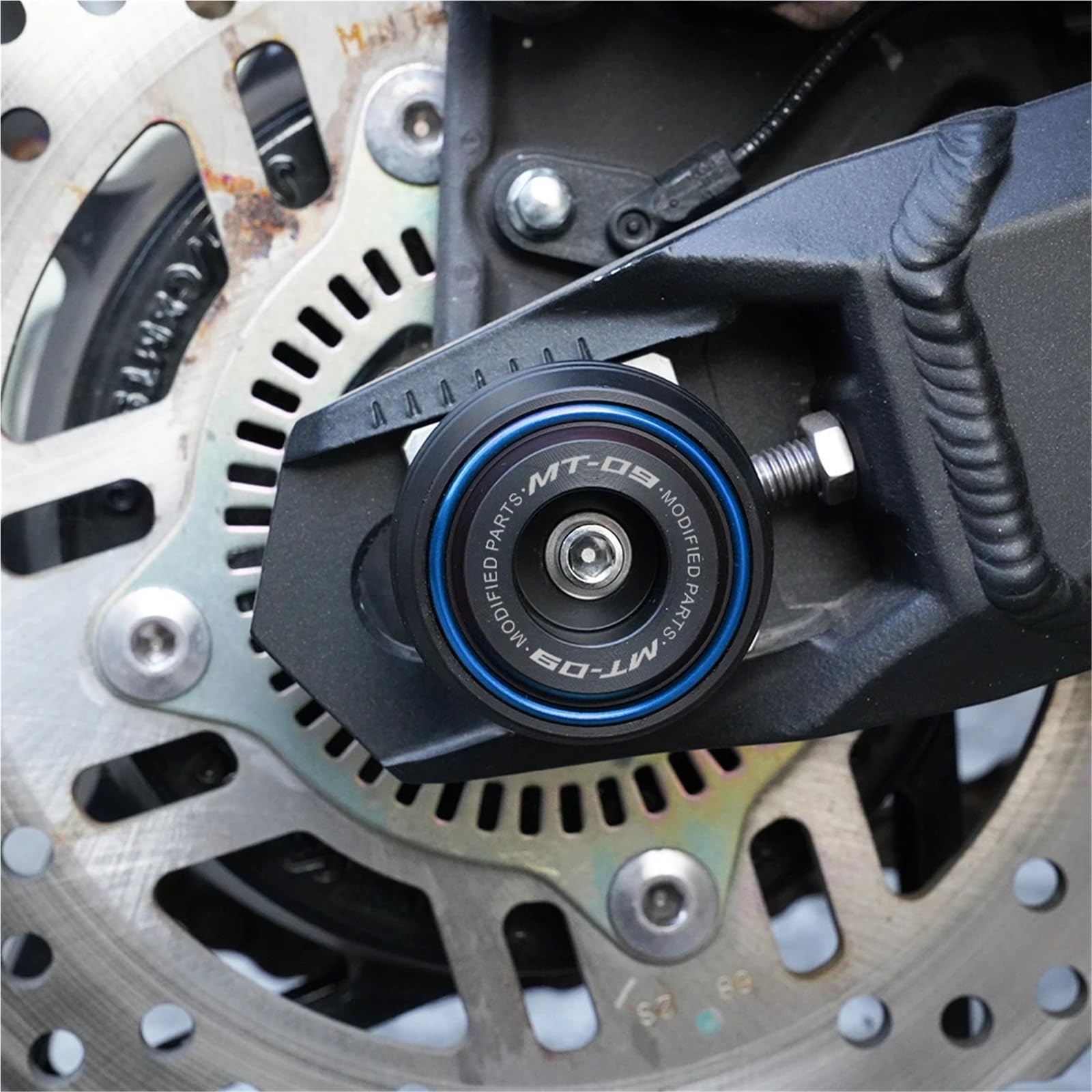Passend for Yamaha MT-09 MT09 MT 09 SP Tracer 9 900 GT Motorradzubehör Vorderrad Hinterrad Gabel Achse Gabel Sturzpad Schutzpolster(Front and Rear-Black)