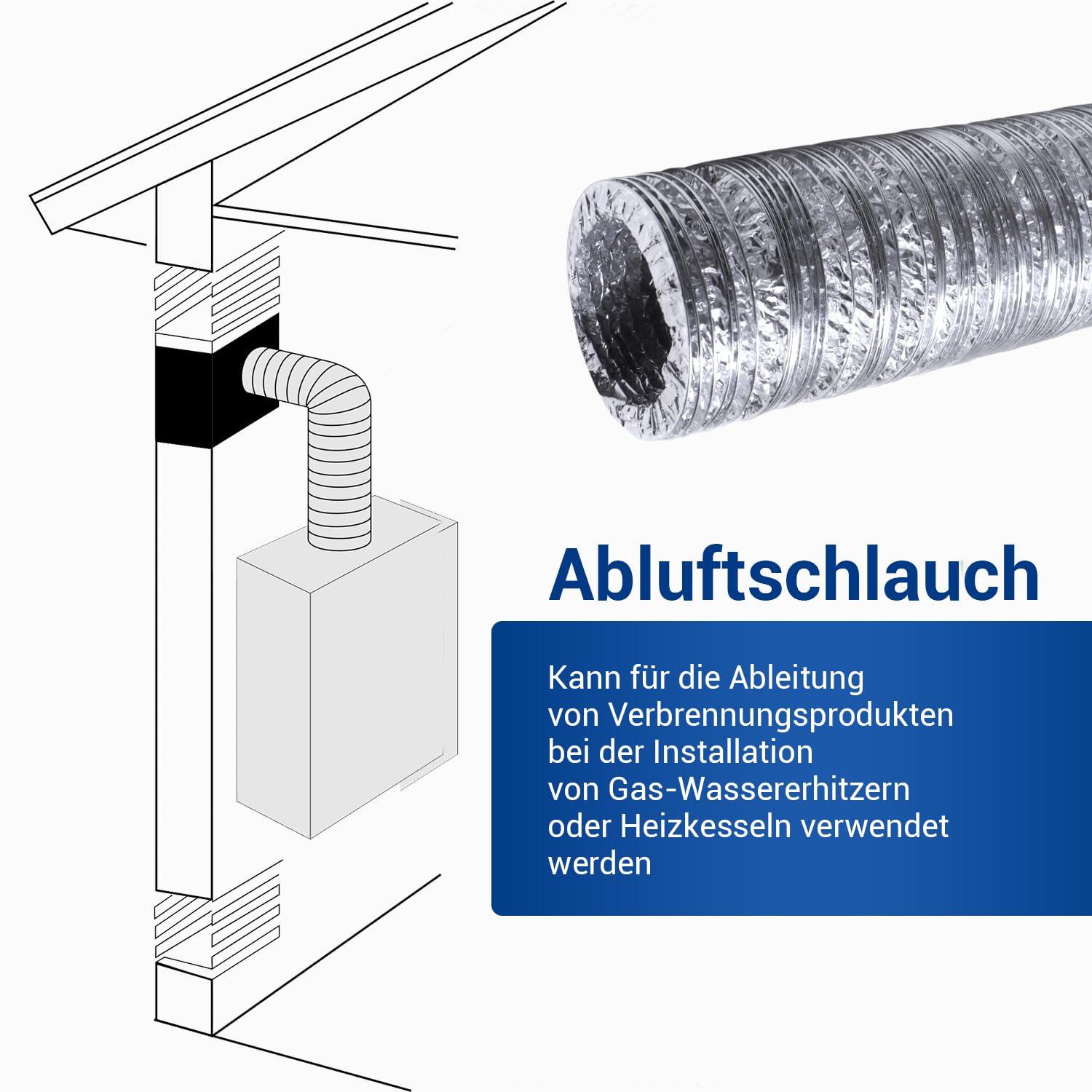 VIOKS Extracteur Hotte 125mm Alu Schlauch 10m