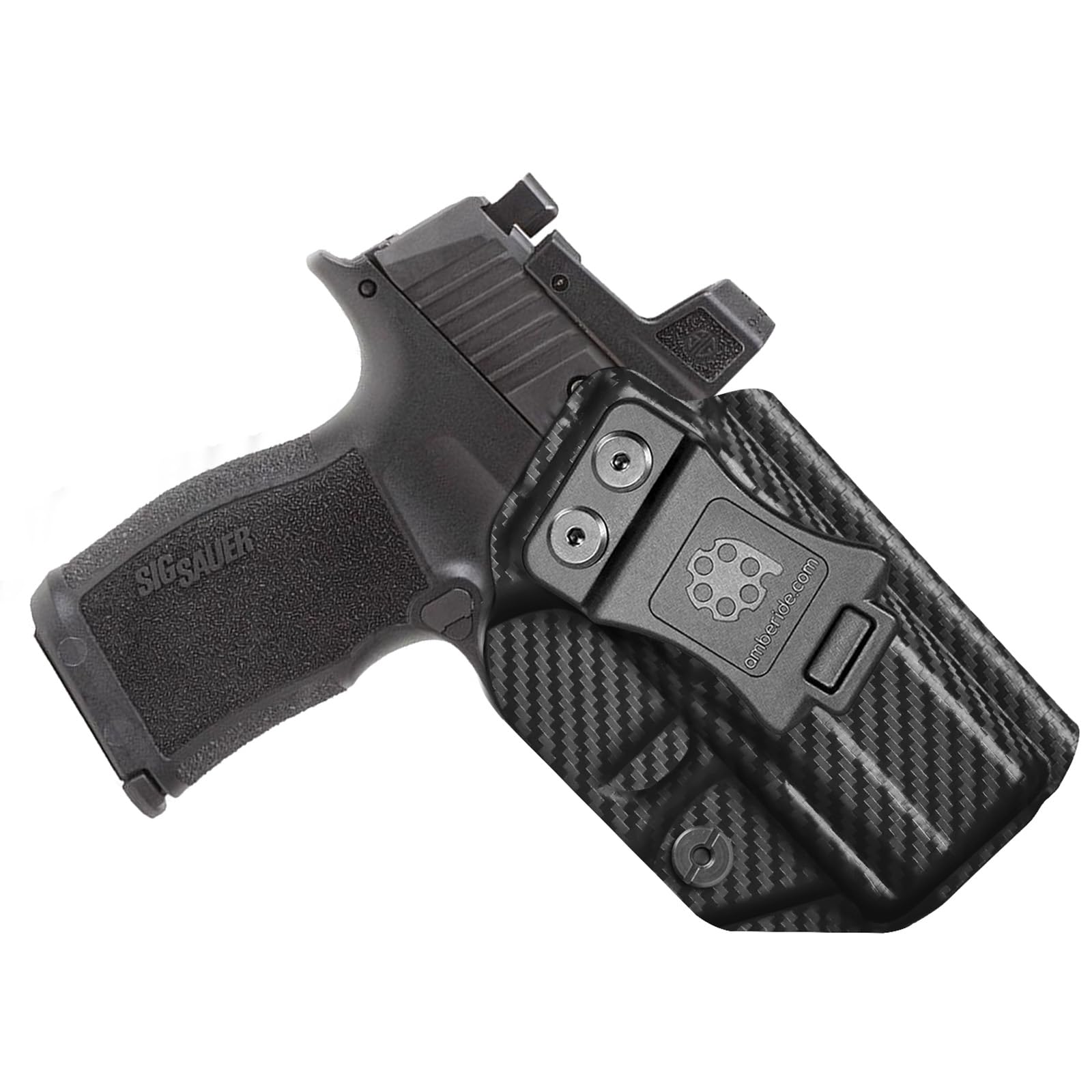 Sig P365 Holster IWB Kydex Custom Fit: Sig Sauer P365 / P365-SAS / P365X Pistol - Inside Waistband Concealed Carry – Adj. Cant & 'Posi-Click' Retention - No Wear - No Jitter - USA Made by Amberide