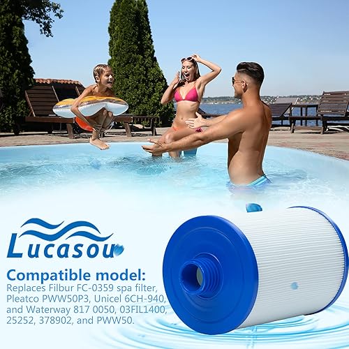 Miniatura 4 de Lucasou Filtro de repuesto para spa Unicel 6CH-940, PWW50 para filtro de bañera de hidromasaje Pleatco, filtro de spa Pleatco PWW50P3 para Filbur