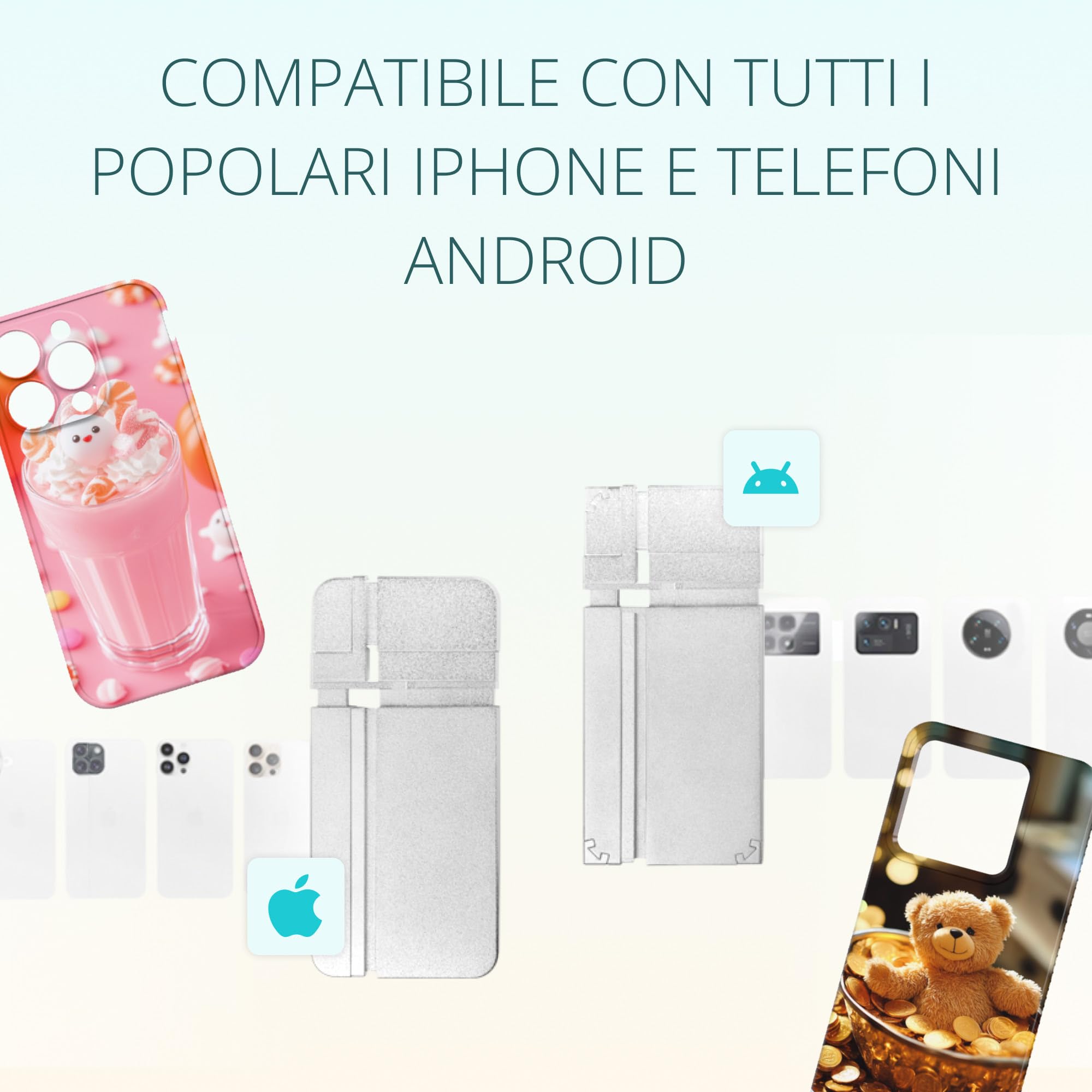 LOKLiK Stampa di calore per custodie telefoniche, badge, coasters & Plus personalizzate - Tecnologia vuota per design wrap-round vibrante, compatibile con iPhone e Android