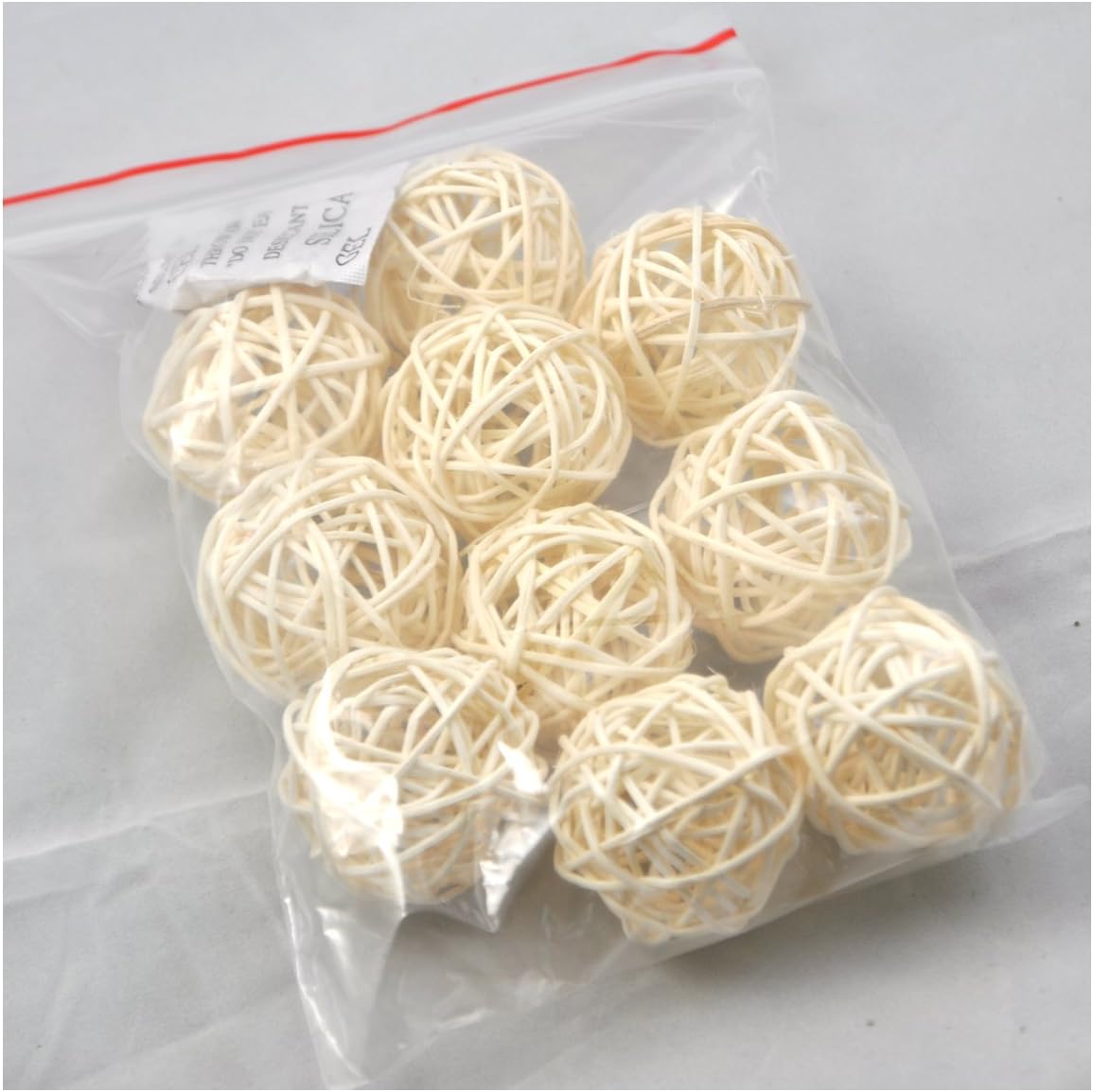 Ougual Natural Wicker Rattan Balls Table Wedding Party Hanging Wobble Ball Christmas Decoration (4cm, 10pcs, White) - Image 4