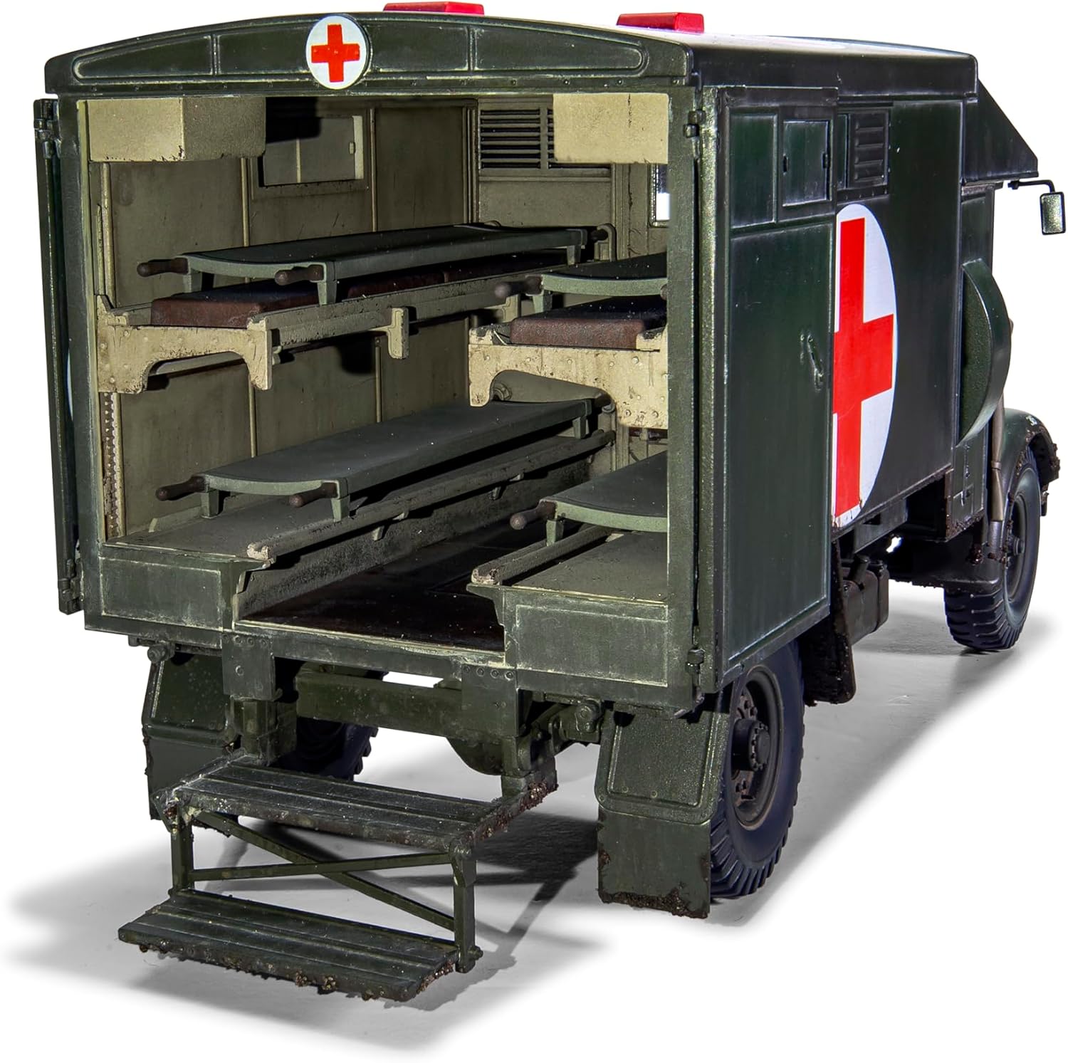 Airfix Model Set - A1375 Austin K2/Y Ambulance Model Kit - Plastic Motor Vehicle Model Building Kit for Adults, Set Includes Sprues & Decals - 1:35 Scale Model