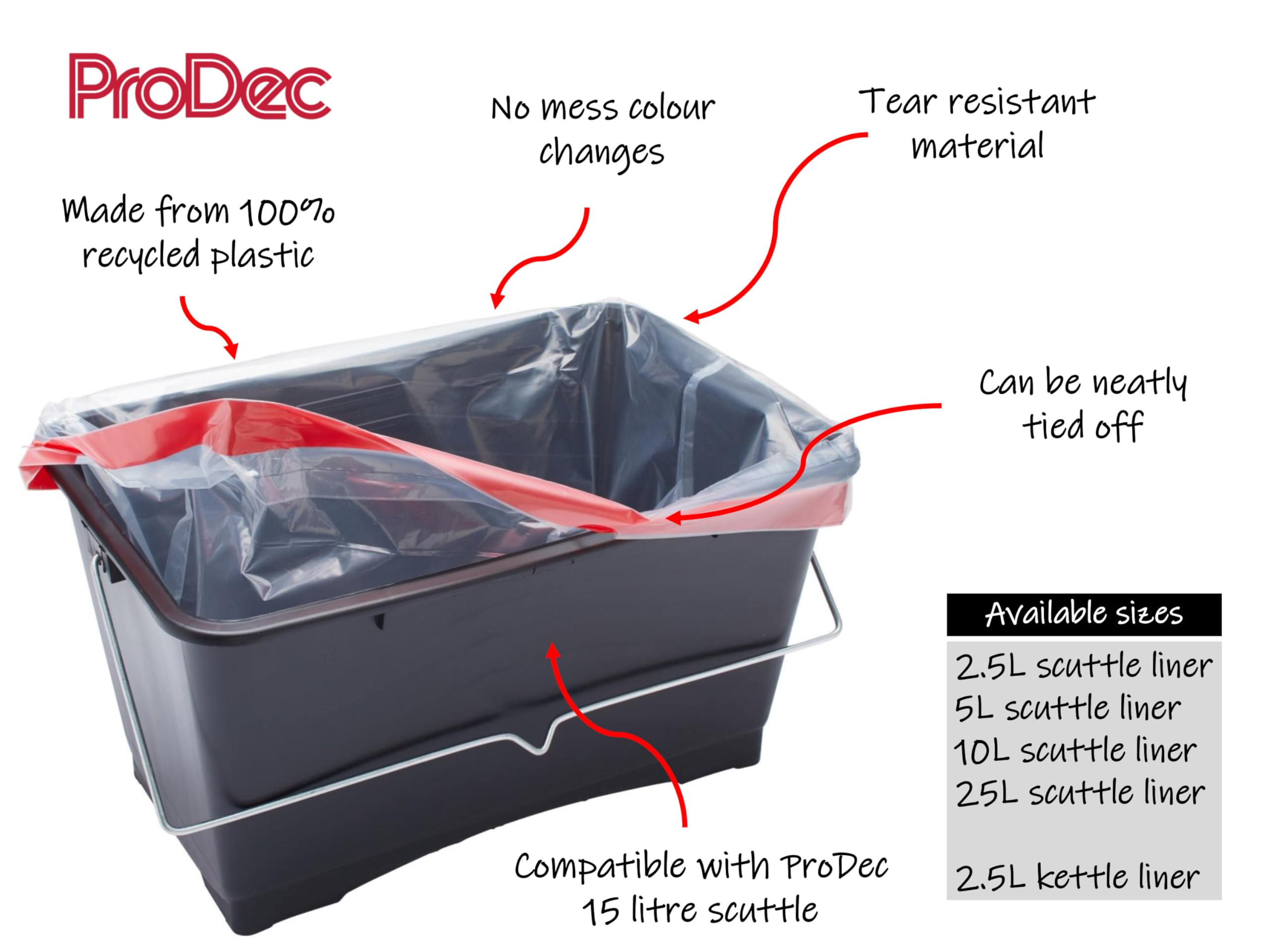 Image secondaire de Seau de Nettoyage ProDec 15L en Plastique Recyclé - Lot de 10