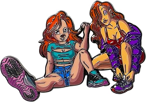 Sexy Pin - Sexy Chick Pin In Kicks - Musical Comedy Toon Mashup Enamel Pin - 2 Inch Zinc Alloy Lapel Pin