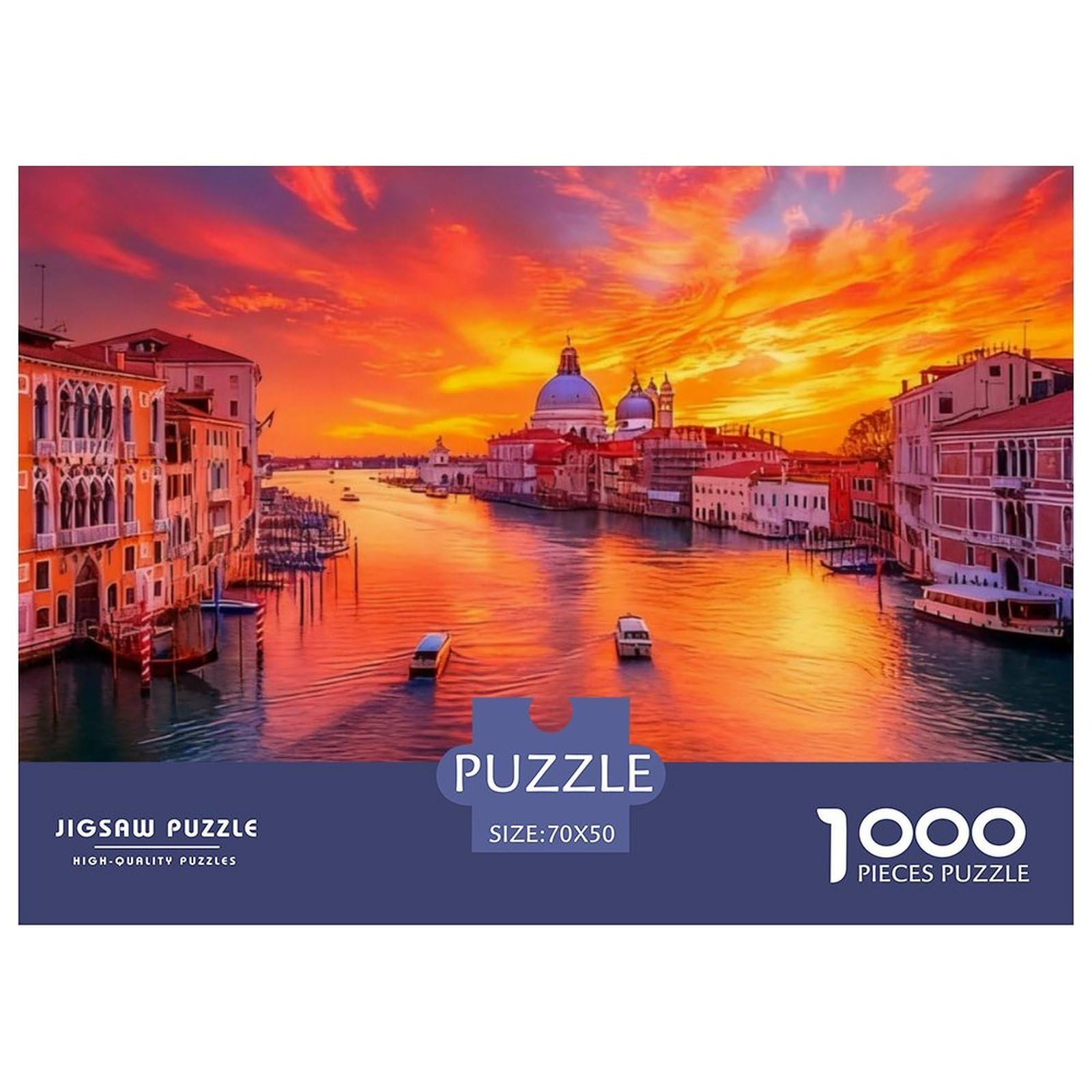 Jigsaw Puzzles 1000 Pieces Venice Canals Puzzles 70x50cm/1000pcs Gift For Kids Challenging Creative Family Game DIY Cardboard — image 1