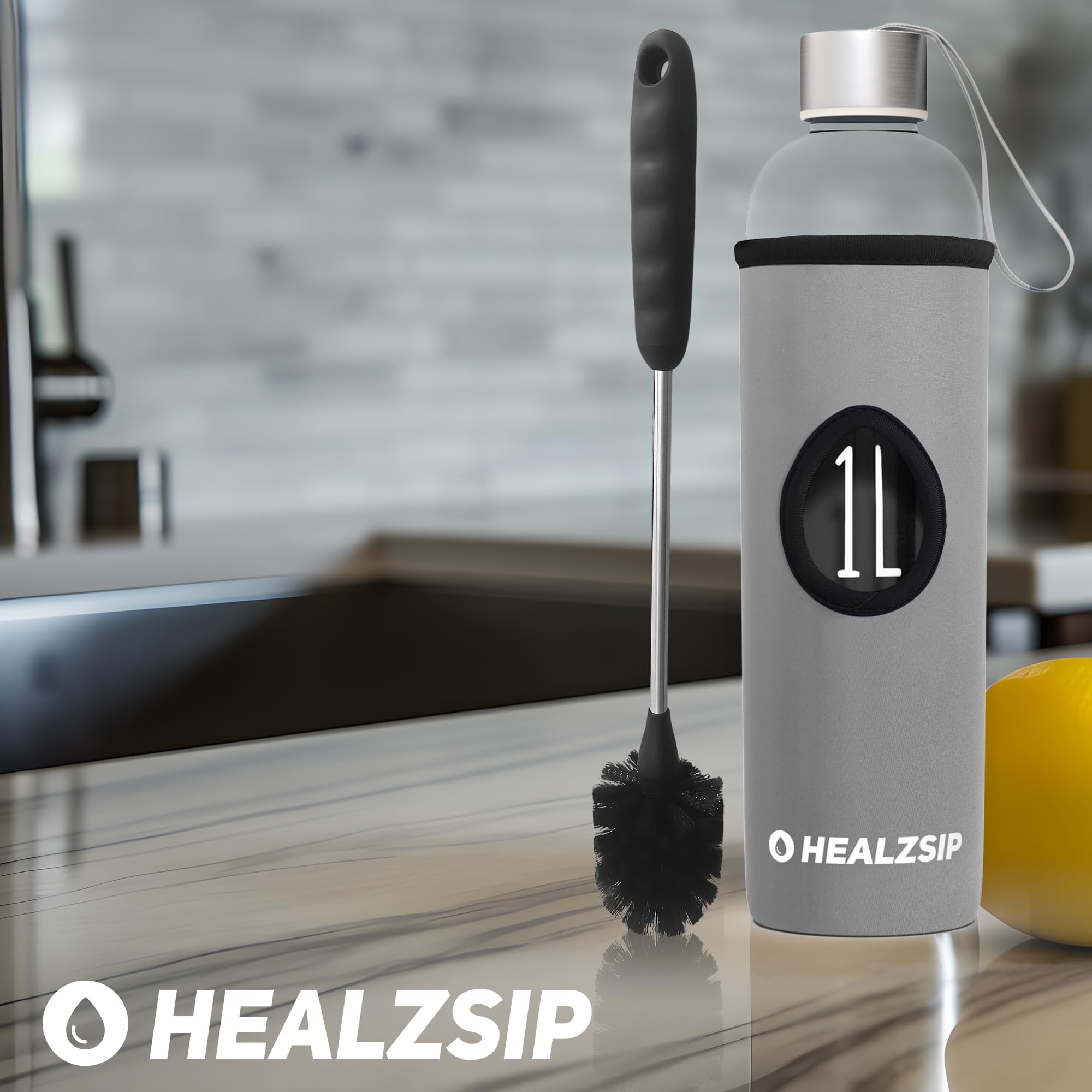 Cepillo de Limpieza para Botellas y Biberones - Mango de Plástico y Acero Inoxidable - Cerdas de Nylon Resistentes - Cepillo para Limpiar Botellas y Recipientes de Vidrio o Plástico
