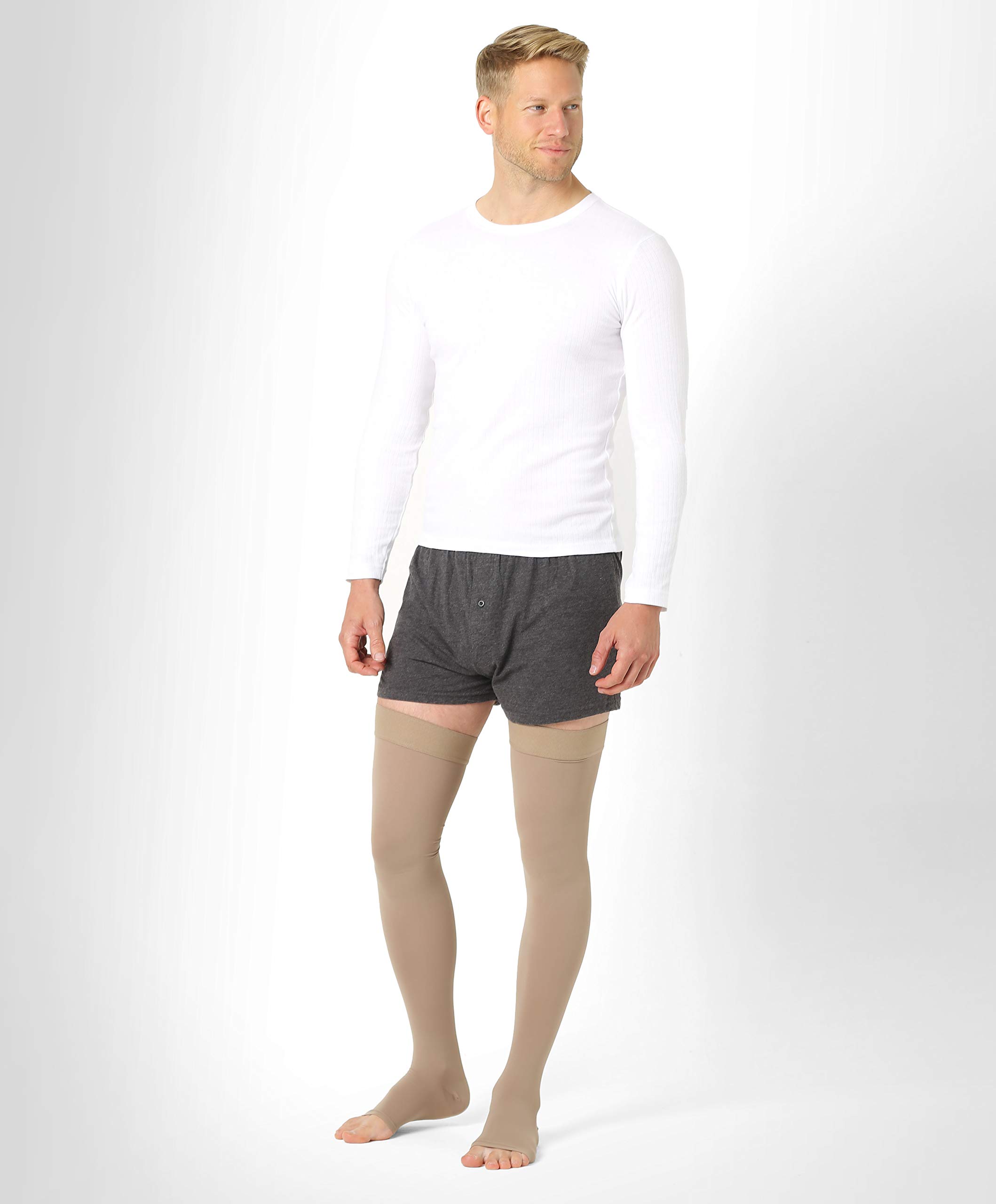 ®BeFit24 calze mediche elastiche con punta aperta (23 – 32 mmHg, 120 classe 2) per uomo e donna – particolarmente adatta a calze contro vene varicose, Viaggio, Edema e gambe gonfie