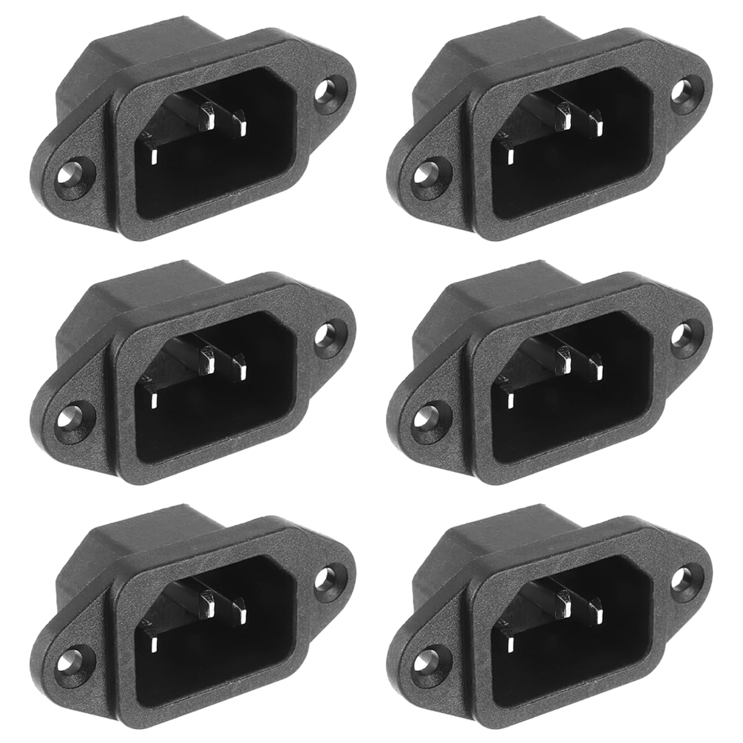 C14 Adattatore di Collegamento di Alimentazione Montaggio Pannello AC 250V 10A 3 pin IEC Modulo di Ingresso Connettore (Pack con 6 pz)