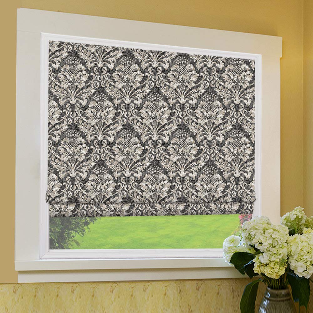 Roman Shades Window Blinds, Country Retro Premium Blackout Window Roman Shades, Custom Washable Fabric Roman Shades for Windows, Doors, French Doors, Kitchen Windows