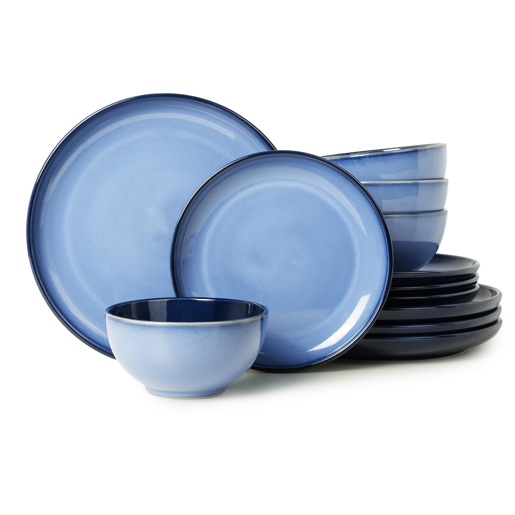 Stoneware Dinnerware Sets Ceramic Plates and Bowls Set Microwave Dishwasher Safe Kitchen Dish Set Modern Dinner Plates Salad