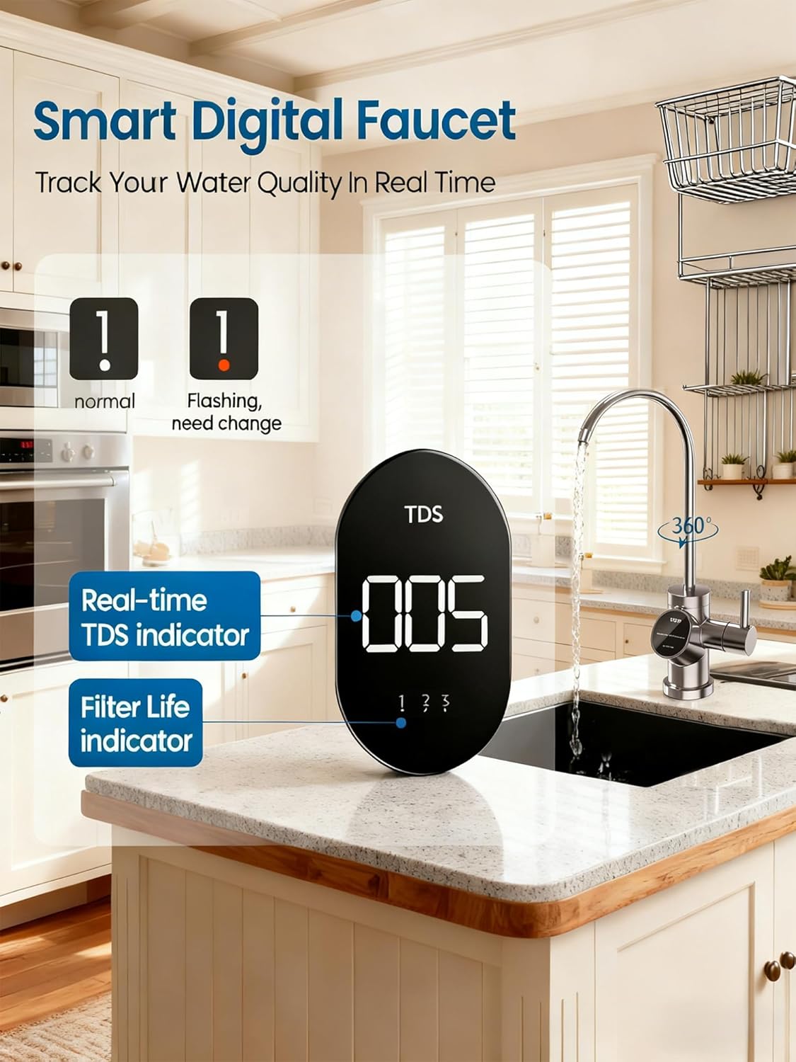Under Sink Reverse Osmosis System,TDS PFOS&PFOA Reduce, 800GPD Under Counter Ro System,3:1 Pure to Drain,11 Stage Tankless Reverse Osmosis Water Filter,Smart LED Faucet
