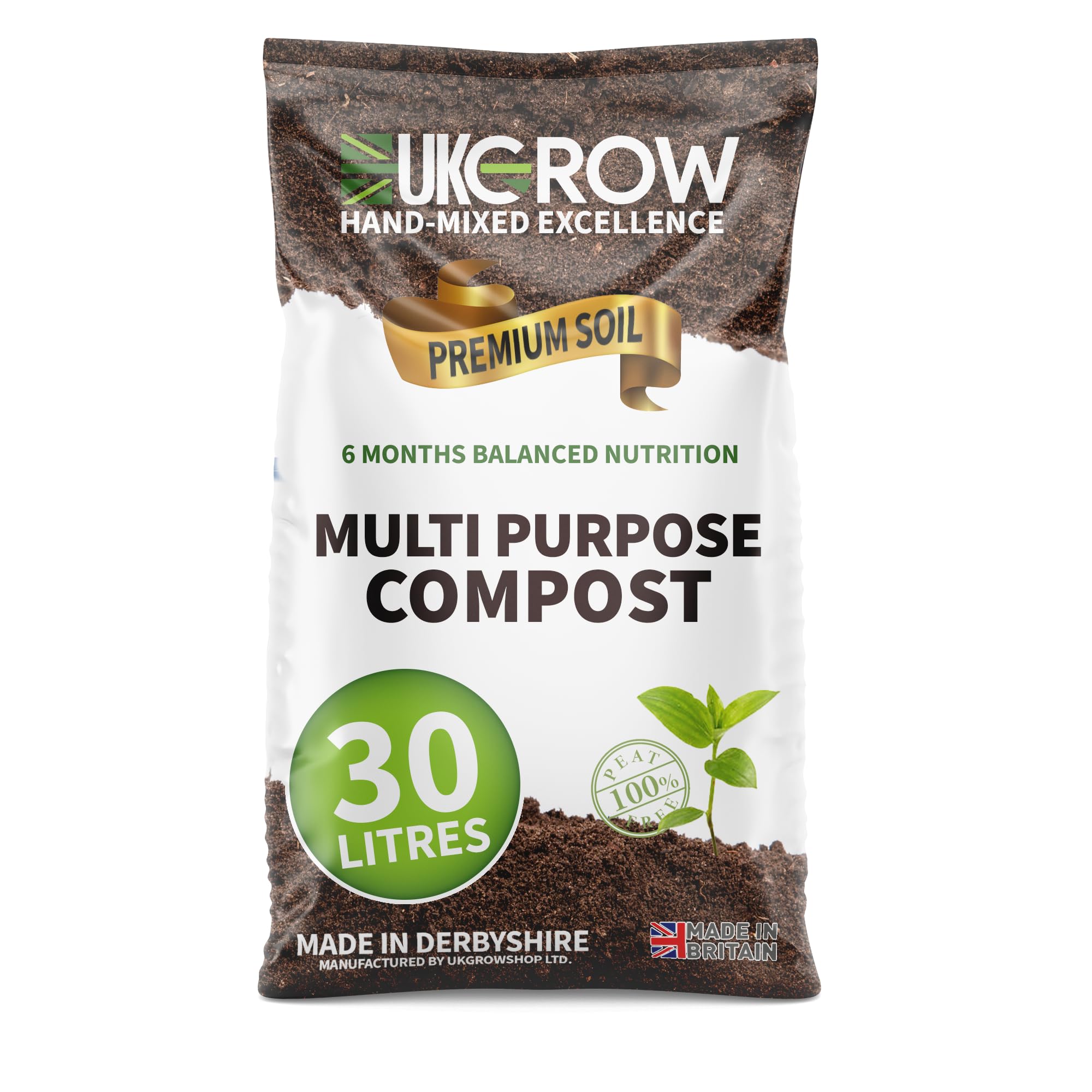 Premium Hand-Mixed Multipurpose Compost – Ideal for Pots, Beds, Vegetables & Houseplants – Nutrient-Rich, Enhances Growth & Soil Structure (30 Litre)