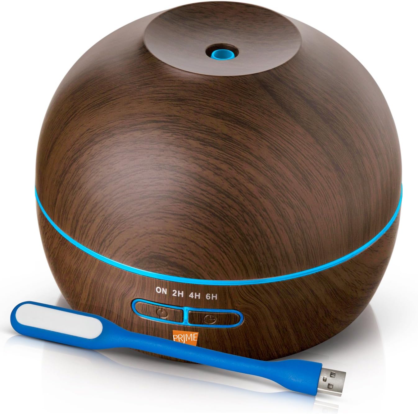 Ultrasonic Essential Oil Diffuser & Humidifier 300ML With Timer & Mini USB Light: Enjoy Scented Aroma Oils Aromatherapy at Home, Office & Spa. Classic Wood Grain Diffusers, Relaxing LED Lights Cycle