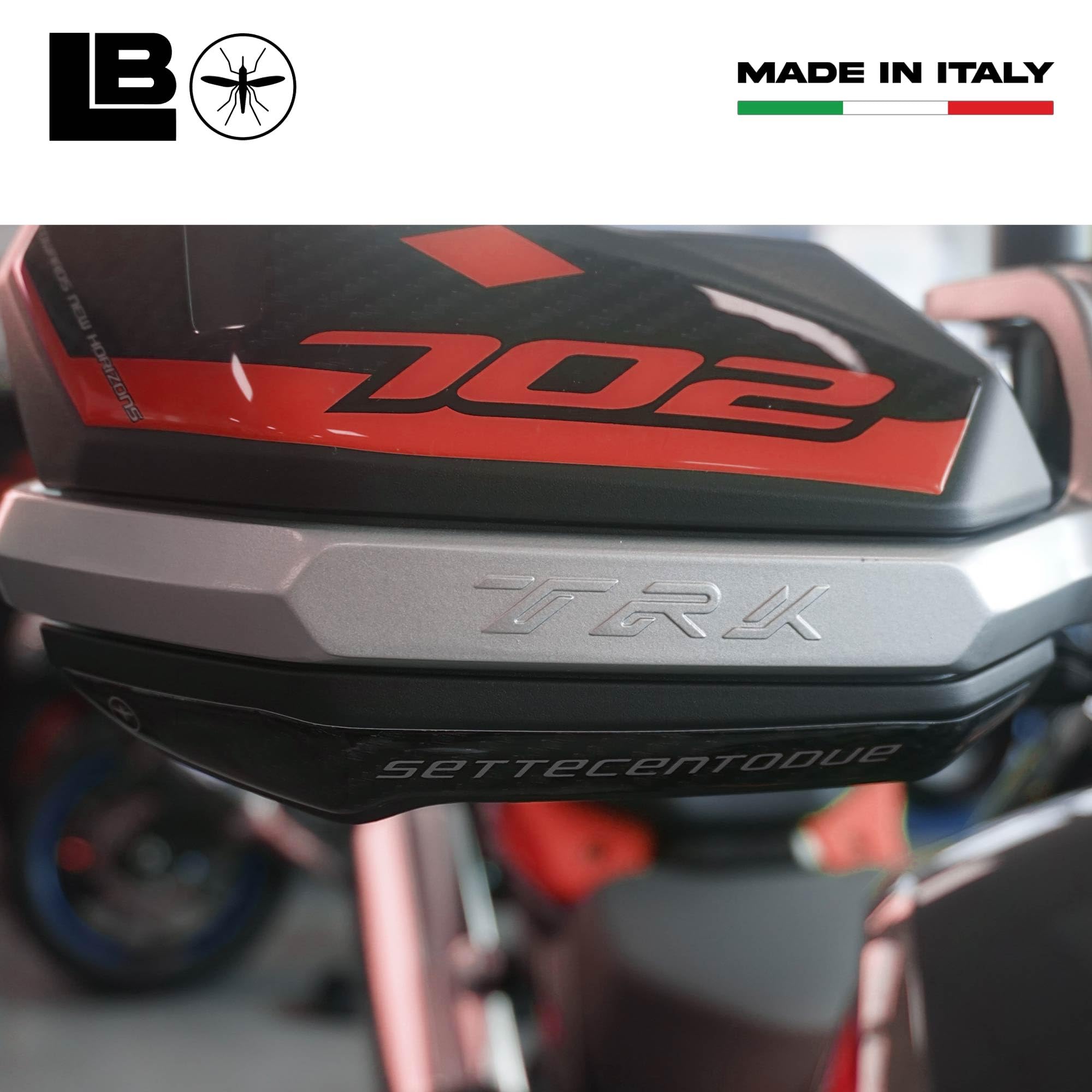labelbike - Adesivi 3D Moto Paramani Protezione e Decorazione in Resina compatibile con Benelli TRK 702 e 702X - Rosso