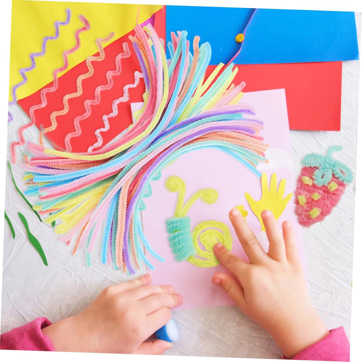 1200pcs Pipe Cleaners Chenille Sticks Soft and Bendable Craft Stems for Creative Decorations Versatile for Art Projects Material