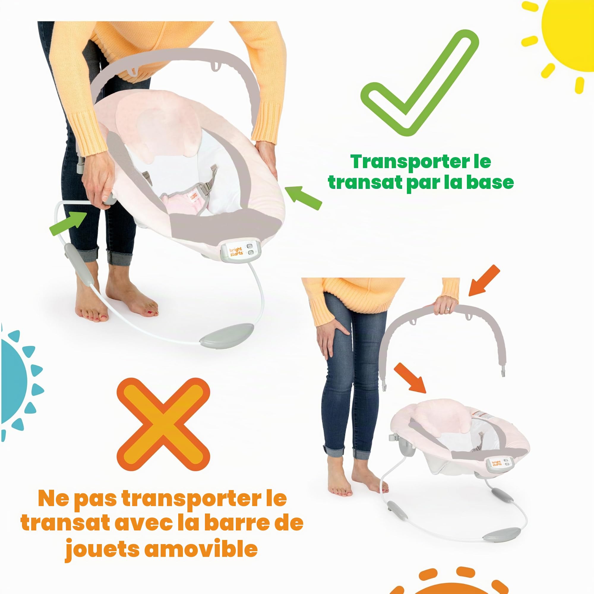 Disney Baby Winnie l’Ourson Hunny Hues – Transat Vibrant Bébé avec Arche et Jouets, Unisexe, Dès la Naissance