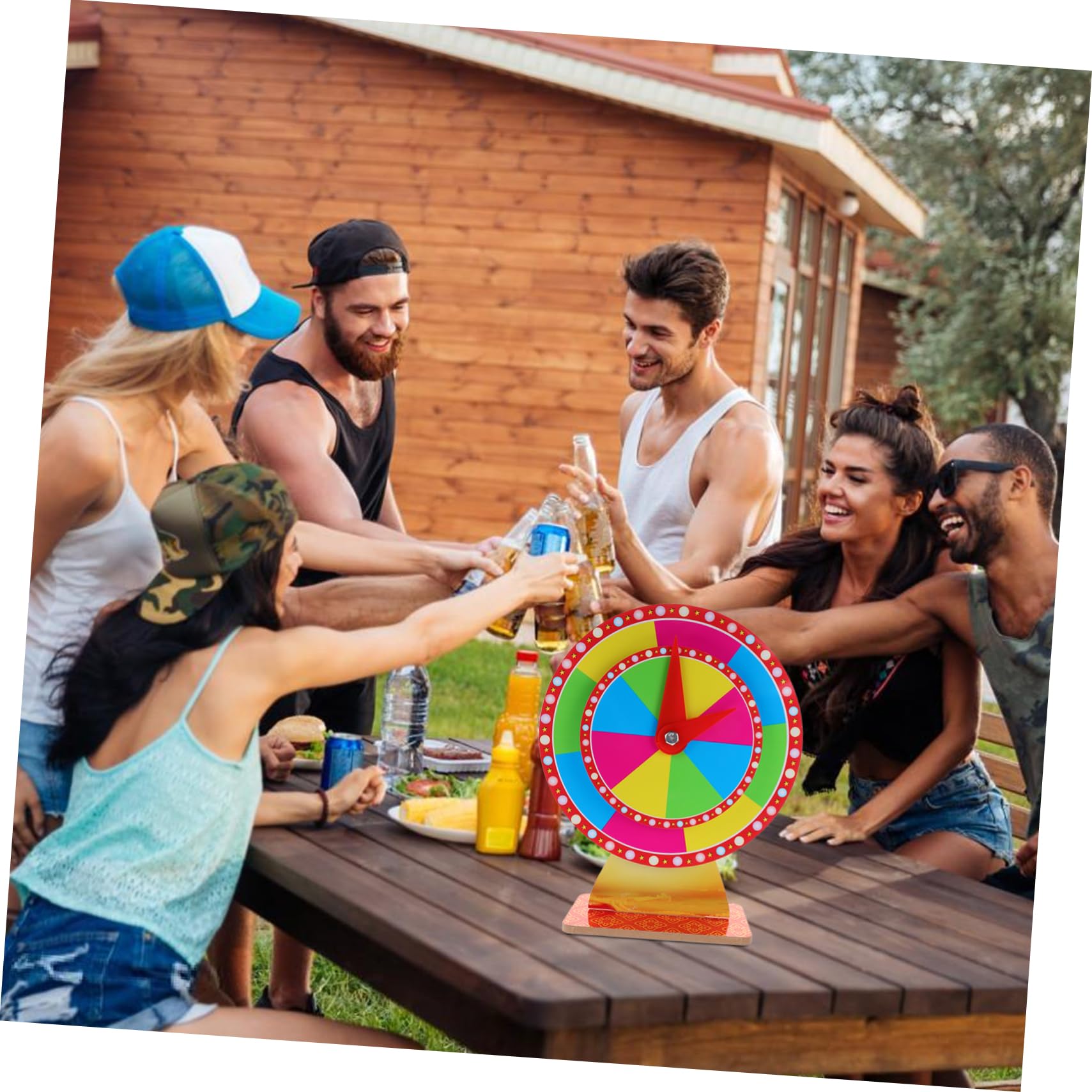 SUPVOX Ruota Premio da Tavolo Base in PVC, Doppio Livello | Piattaforma Girevole Compatta, Portatile, per Premi e Penalità, Adatta a Feste e Gioco