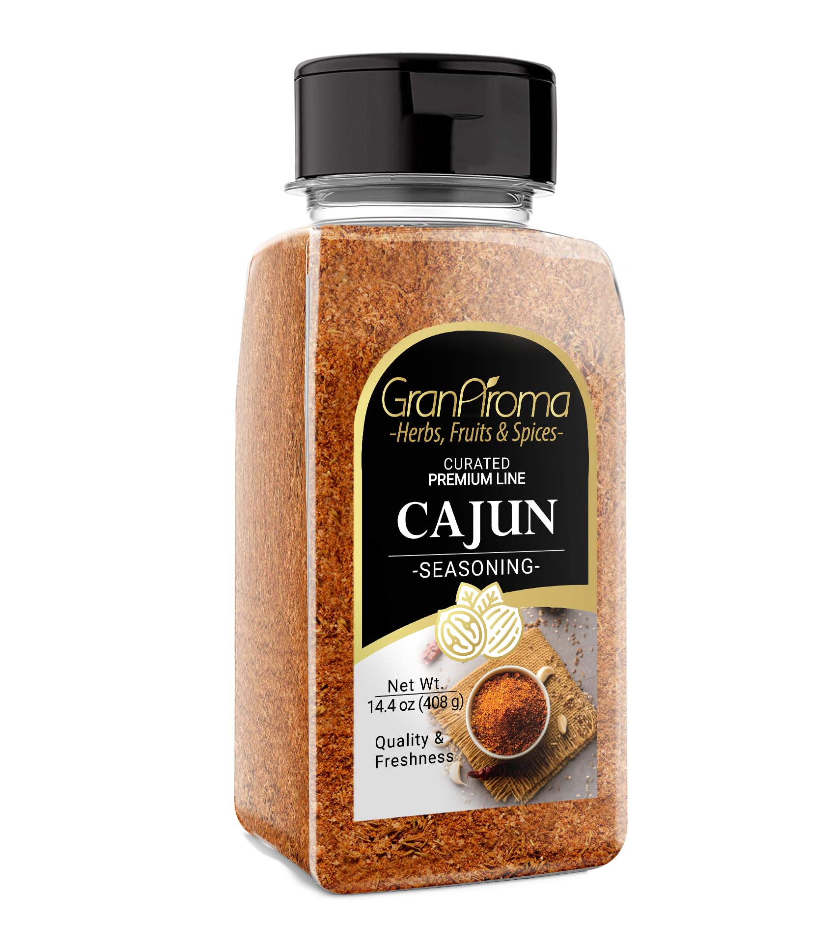 GranAroma Cajun Seasoning, 14.4 oz, Versatile Seasoning, Spicy & Flavorful, New Orlean's Style