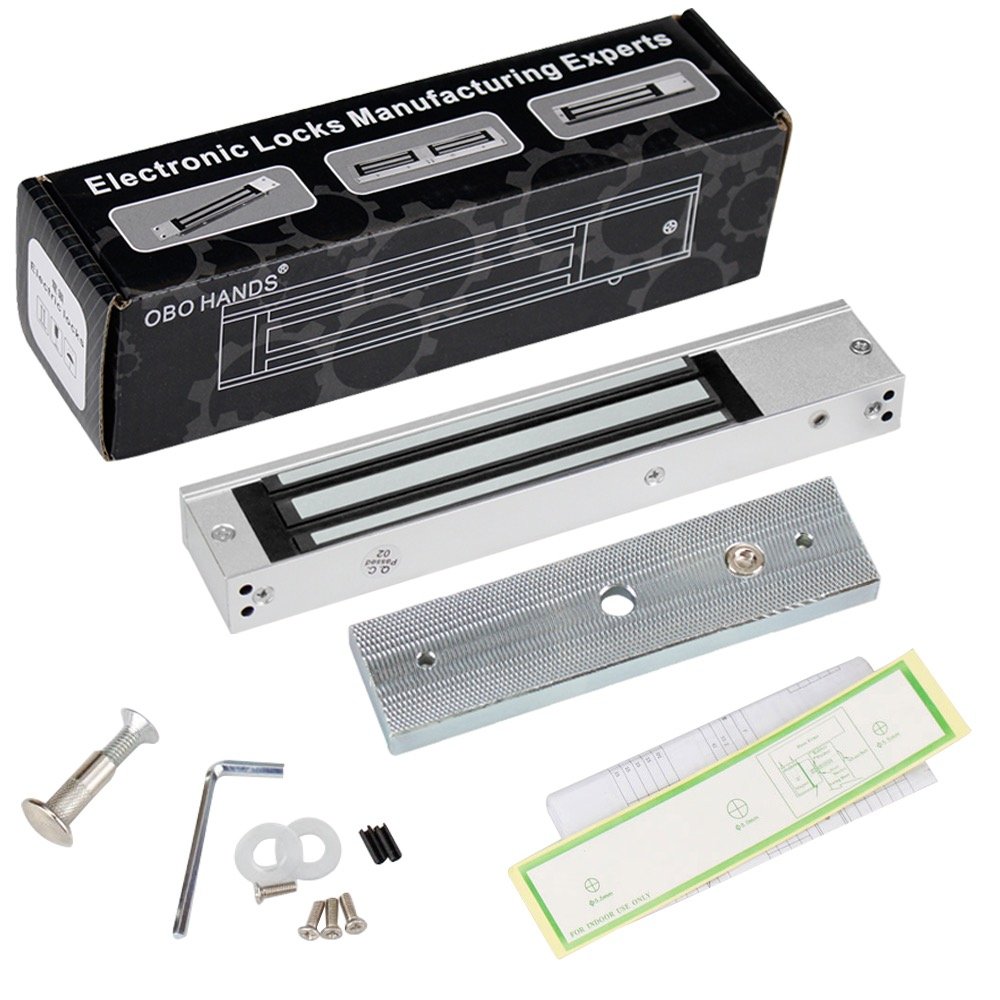 LIBO Serratura magnetica elettrica 280KG/600lbs Controllo accessi Serratura metallica in metallo DC12V Fail Safe NC Tipo per sistema di sicurezza Porta singola (L-280kg)