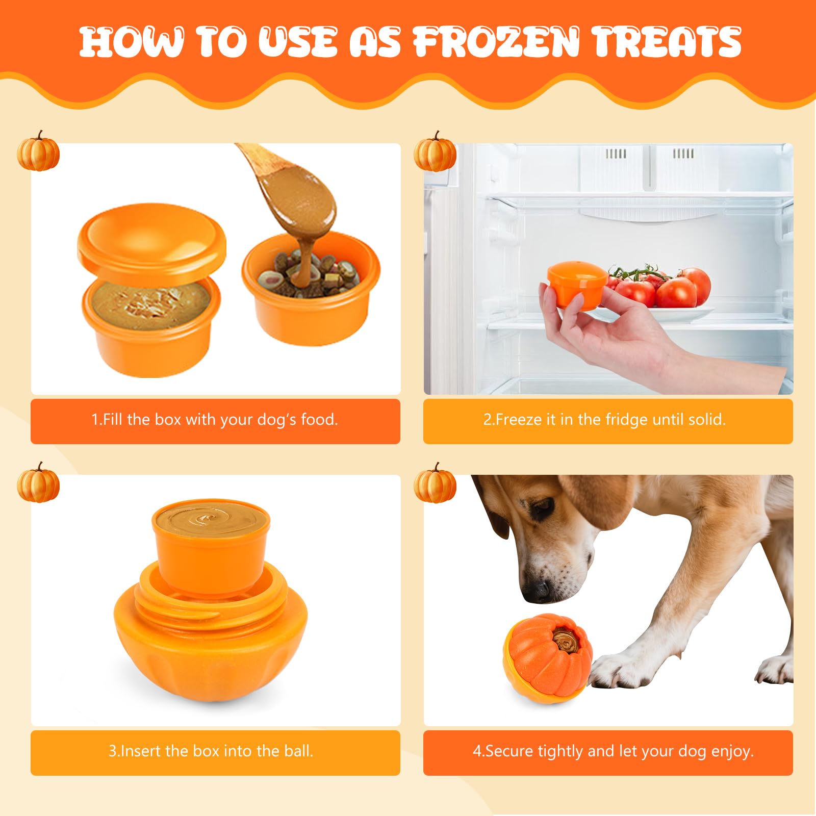 Yummy Sam Pelota de juguete para perros dispensadora de golosinas congeladas, juguetes interactivos duraderos para masticar para mantenerse ocupado para masticadores agresivos, alimentador lento para