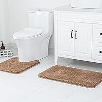 Vista 43 de MIULEE - Juego de 2 tapetes para baño, absorbentes, microfibra esponjosa y gruesa, con reverso antideslizante, lavable a máquina, para baño, ducha