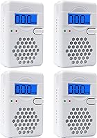 Vista 8 de Detector de monóxido de carbono con pantalla LCD digital, alarma detector de CO con batería reemplazable, botón de restablecimiento de prueba