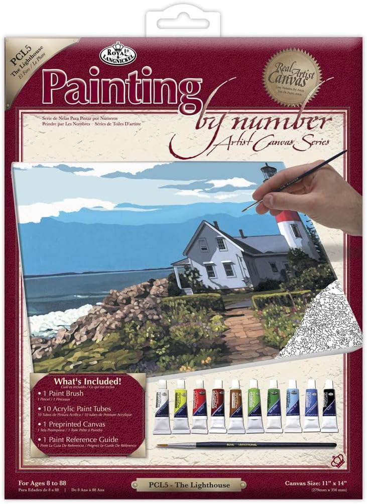 Royal & Langnickel PCL5 Painting by Numbers Large Canvas Painting Set, The Lighthouse