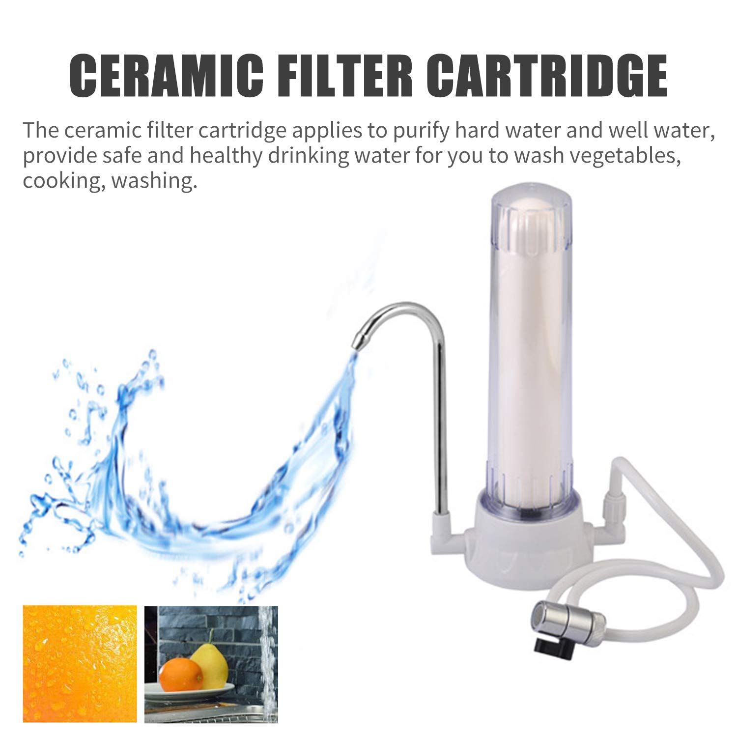 Filtro de agua Grifo Filtro de agua Filtro de cartucho de cerámica Grifo de agua Sistema de filtración de agua dura Reduce el cloro de fluoruro de plomo