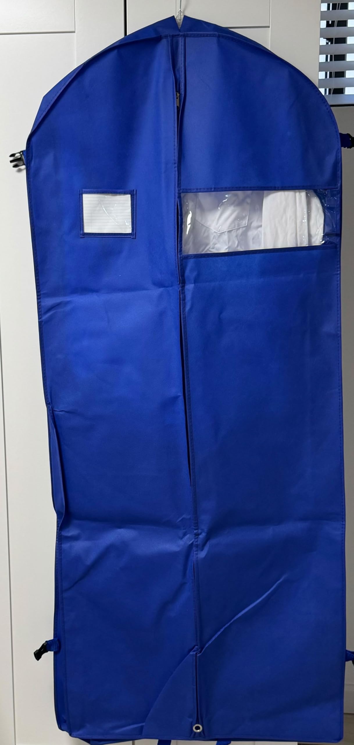 Party Bargains Garment Bag 59-Inch Non-Woven Hanging Clothes Storage Cover for Suits Dresses Coats Zippered for Closet or