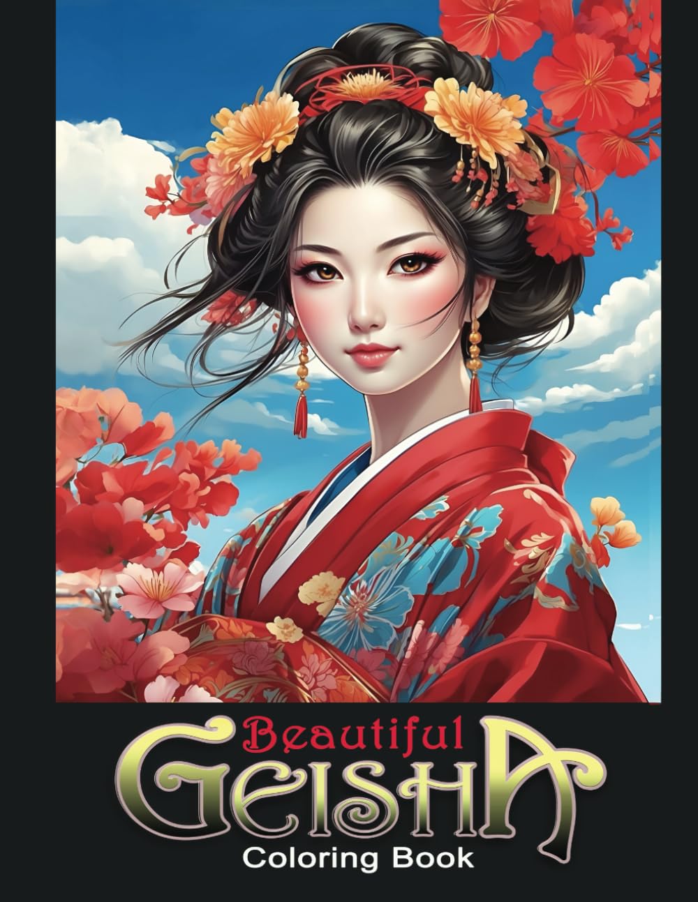 Beautiful Geisha Coloring Book: For Adults