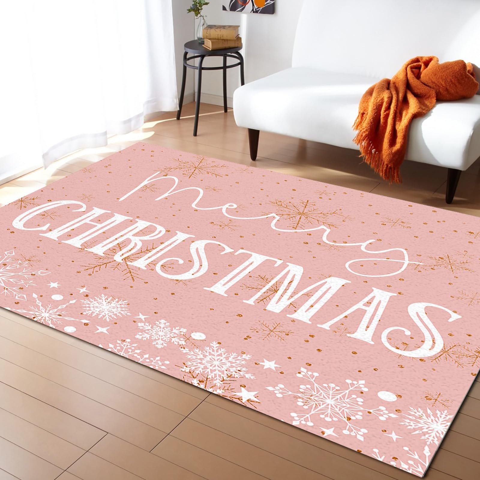 Amazon.com: Pink Merry Christmas Area Rug for Living Room