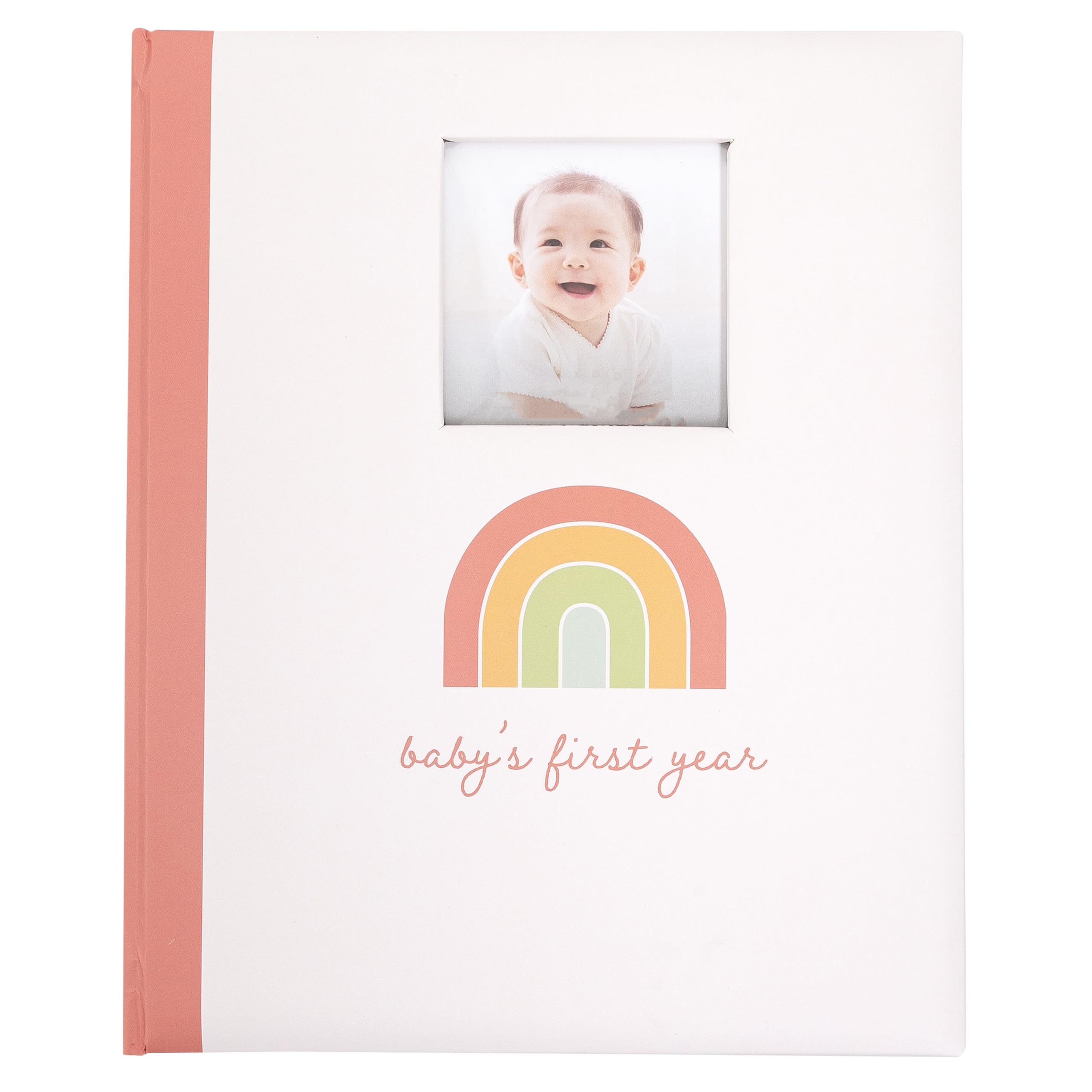 Rainbow First 5 Years Memory Book, libro dei ricordi per bambina, libro delle pietre miliari del bambino, diario per gravidanza, con tampone di inchiostro per impronte di mani o piedi