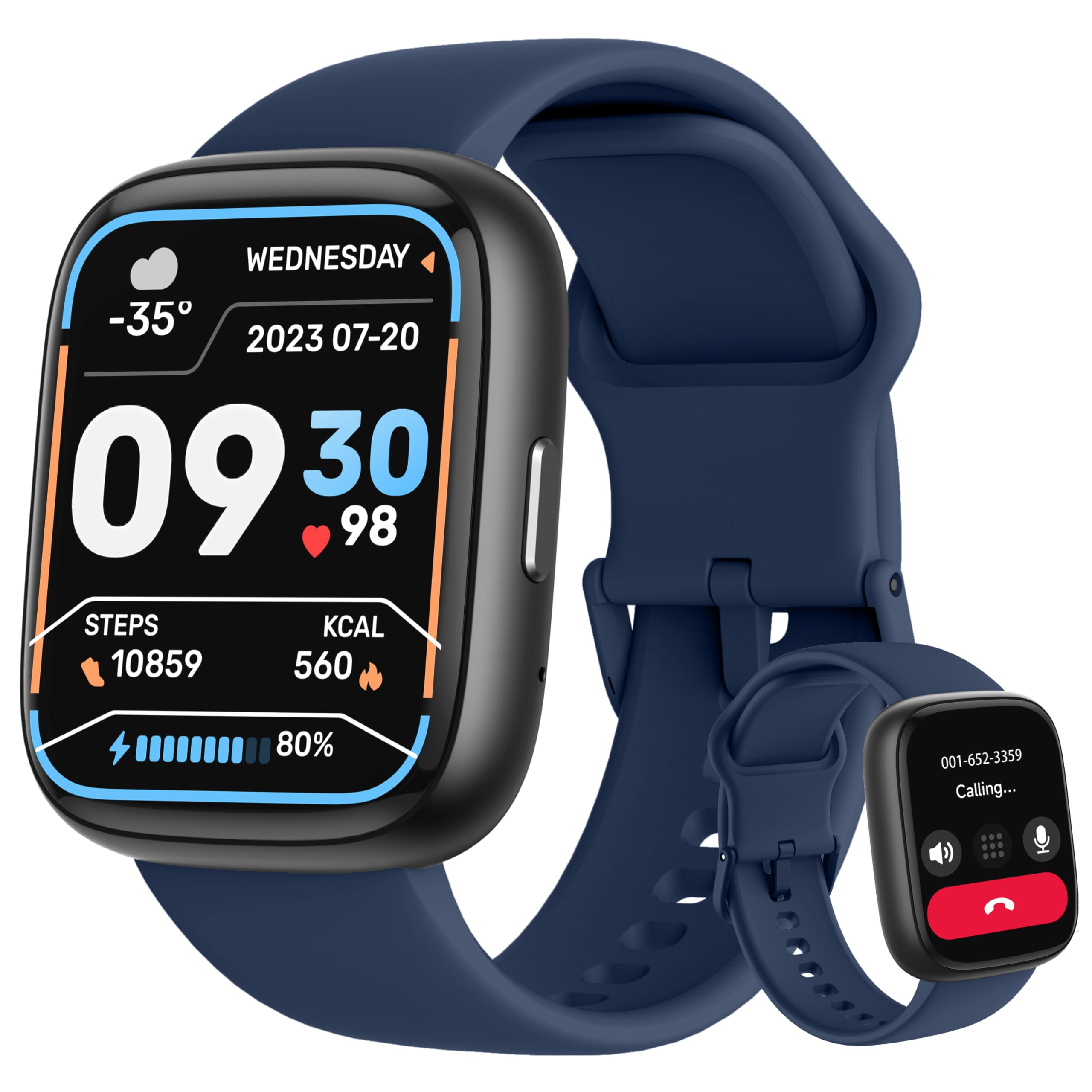 Smart Watch, Alexa Built-in, Answer/Make Calls 44mm Smartwatch Women Men, 1.83" Sports Watch IP68 Waterproof, Heart Rate SpO2 Sleep Stress Monitor, Step Counter Watch for Android & iOS Phone