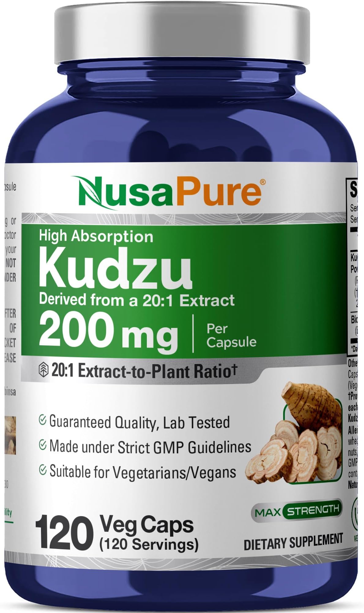 Kudzu Root Capsules, 200 mg, 120 Veg Capsules (Non-GMO, Vegan)