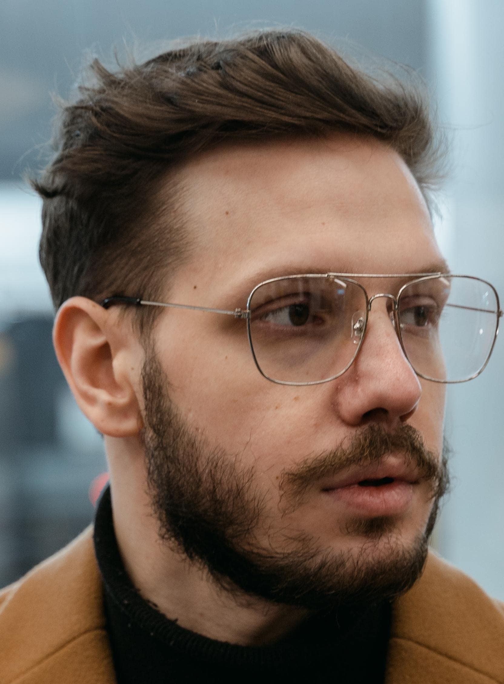 Protesis Capilar Hombre Tupé Hombre Sistema de Cabello Sistema de Encaje de Pelo Humano 100% Europeo Para Hombres con 0.04cm PU V-loop(#2 marrón oscuro, 8x10")