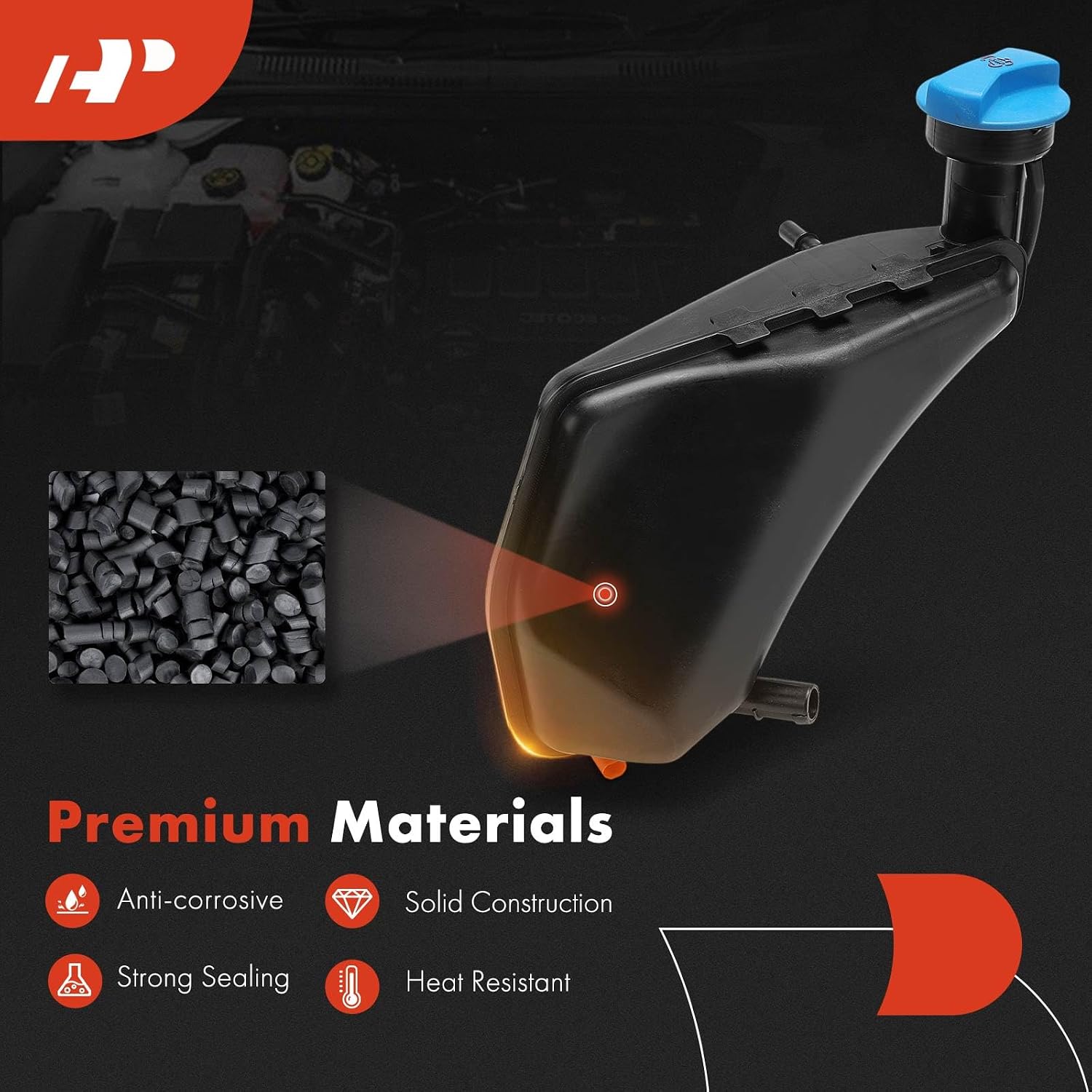 A-Premium Engine Coolant Overflow Recovery Reservoir Tank [with Cap & Sensor] Compatible with Porsche Panamera 2010-2016