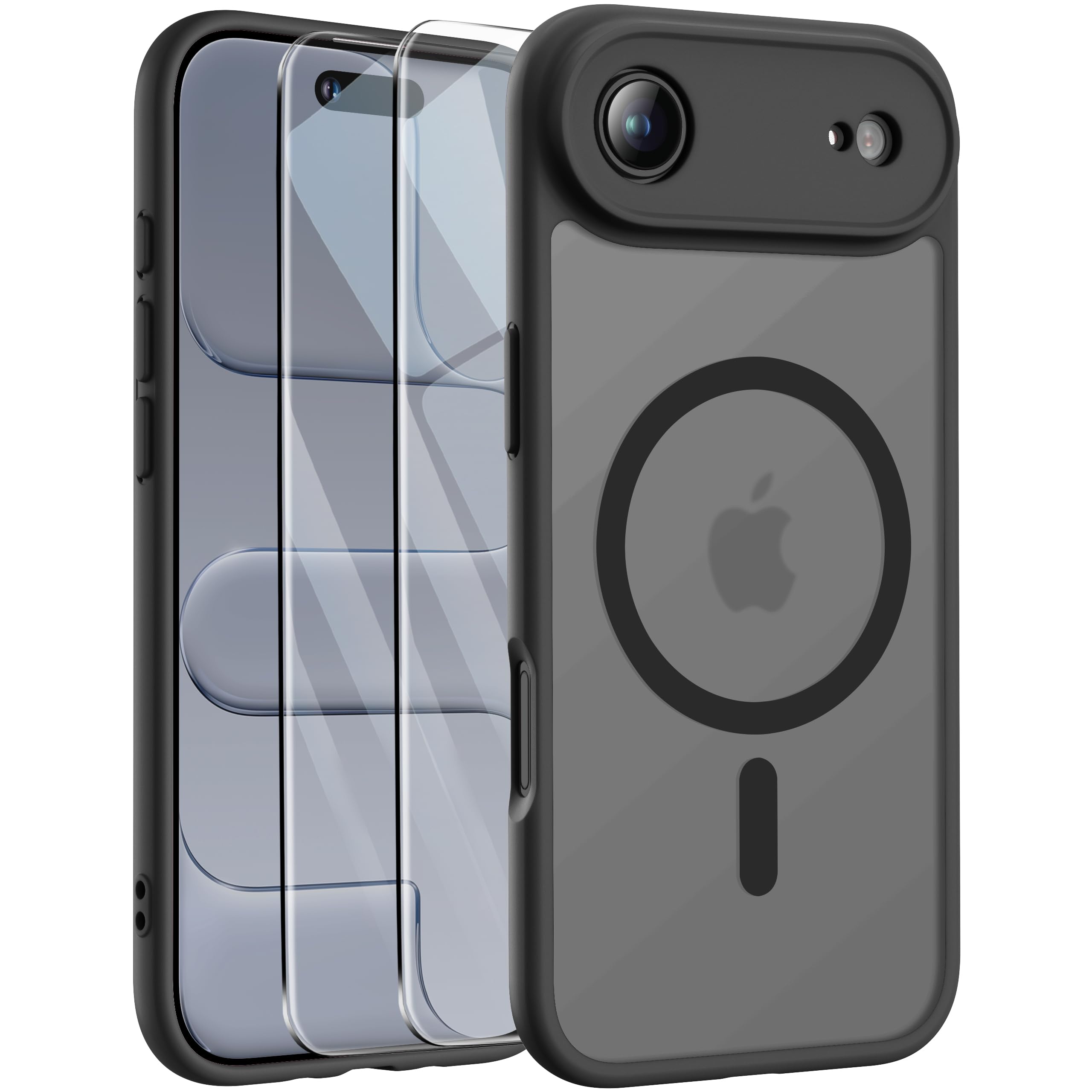 ORETECH Magnetisch Hülle für iPhone Air mit 2 Schutzfolie, Kompatibel mit Mag-Safe, Vollständiger Kameraschutz, Stoßfest Kratzfest Transluzente Matt Handyhülle für iPhone 17 Air Hülle 6,5