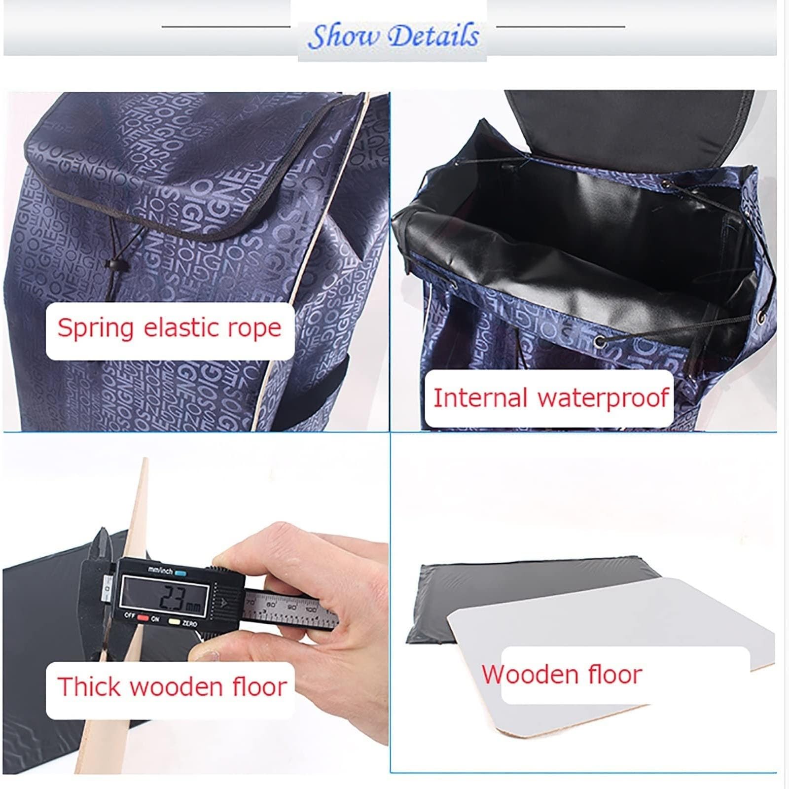 Bolsa de repuesto para carrito de la compra de gran capacidad de 70 litros con bolsillos laterales, bolsa de almacenamiento de tela Oxford impermeable para carrito de la compra, organizador duradero y