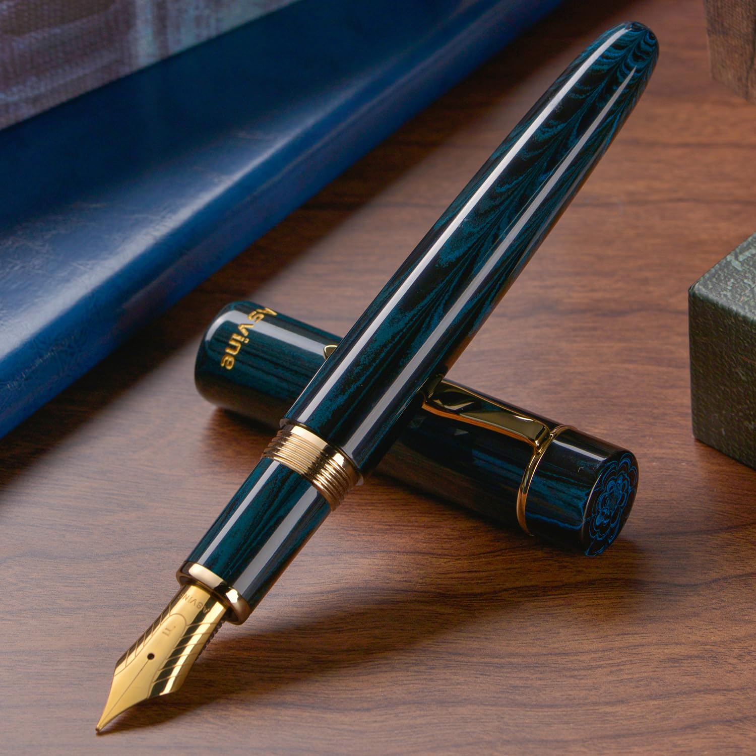 Asvine C2000 Cumberland Ebonite Fountain Pen - #8 Stub 1.1mm