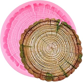 Tree Stump Fondant Mold Chocolate Candy Silicone Molds Wood Bark Fondant Impression Mat For Cake Decoration Chocolate Cupcake Topper Sugar Craft Candy Polymer Clay Gum Paste