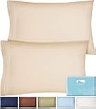 Queen Size Pillow Cases Set of 2 - Double Brushed 1500 Luxury Series Microfiber - Envelope Closure, Wrinkle-Free, Cooling - 20 x 30, Beige