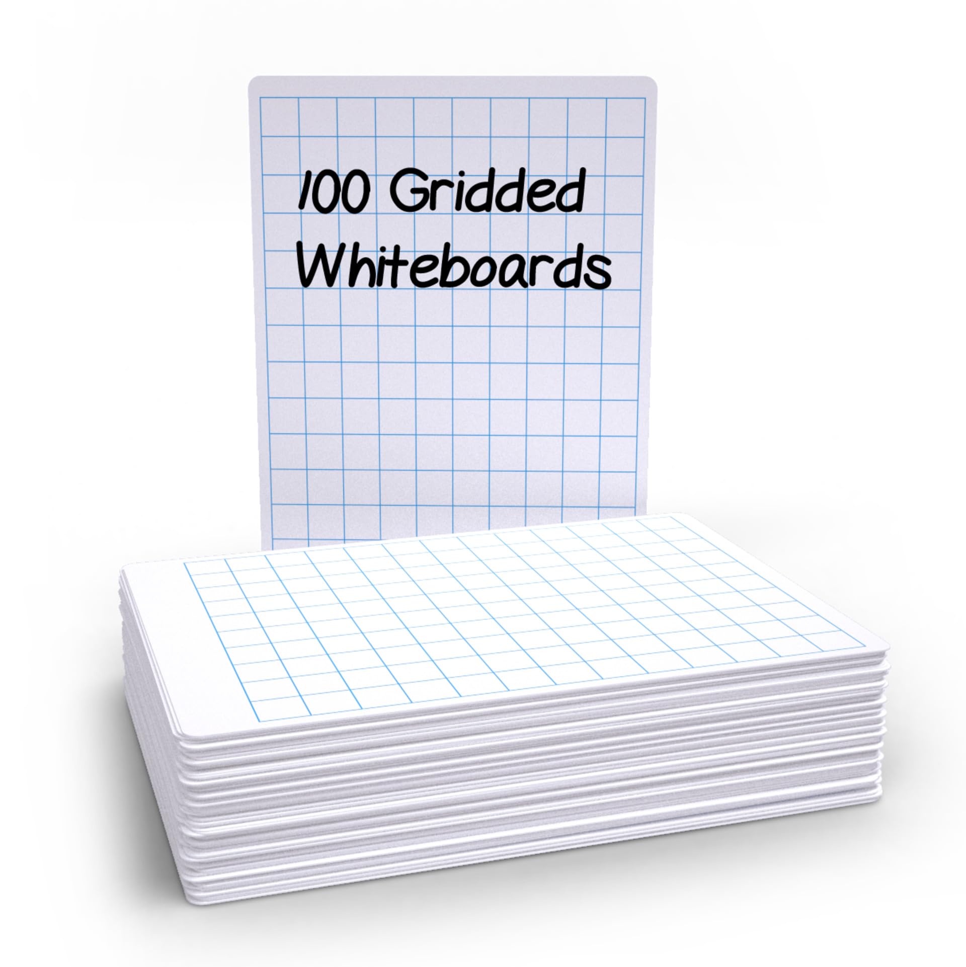 Show-me - A4 Mini Whiteboards | Gridded Drywipe Boards | Lightweight 0.5mm Super-Flexible Design | Portable Classroom and Study Essential for School Use, Pack of 100