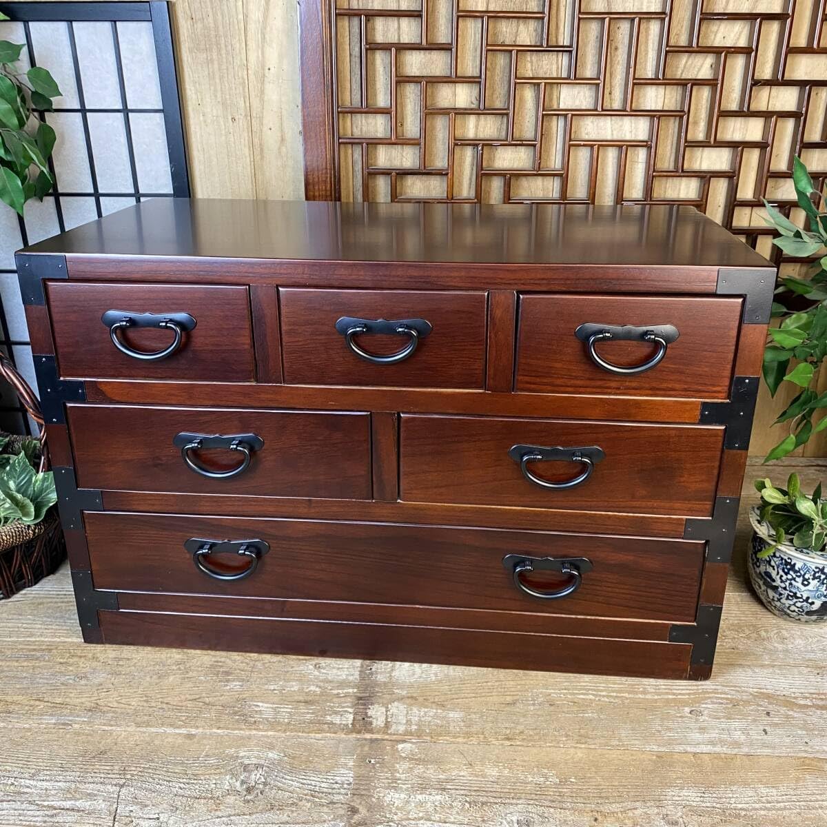 民芸家具多引き出しチェストタンス70㎝×45㎝小物収納箪笥桐材